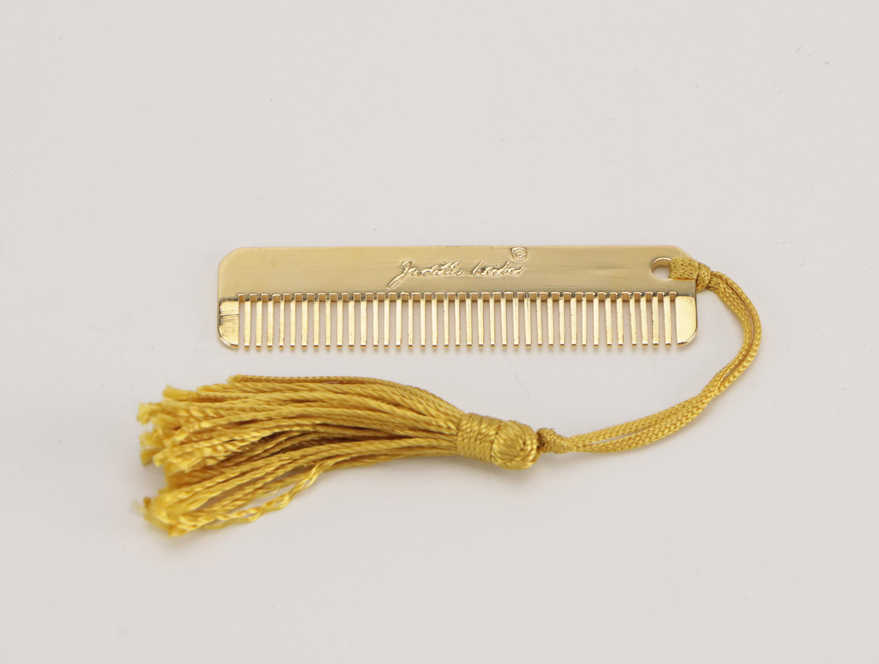 Judith Leiber Crystal Embellished Egg Minaudière with Mini Metal Hair Comb