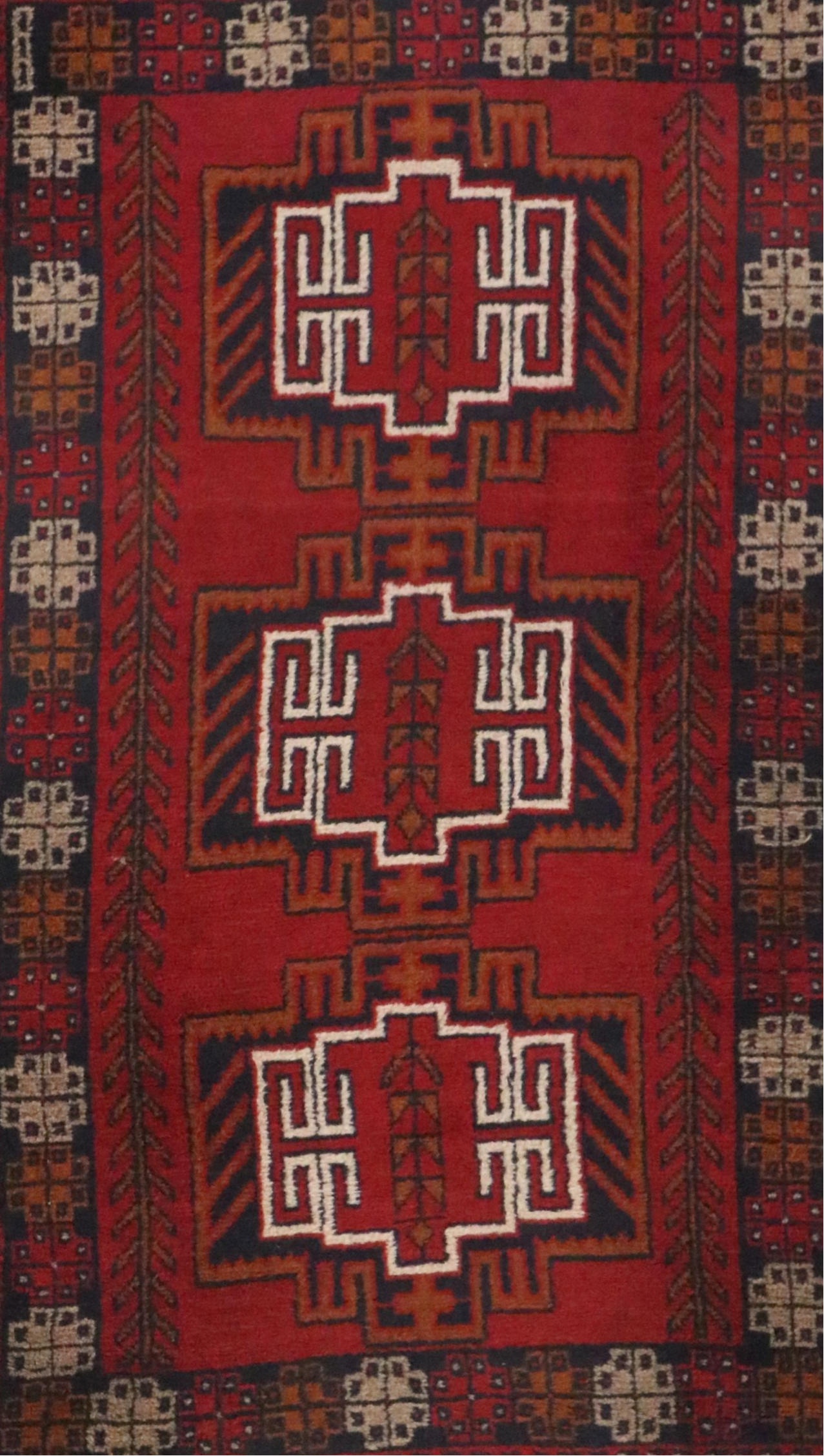 3'7 x 6' Hand-Knotted Afghan Baluch Area Rug