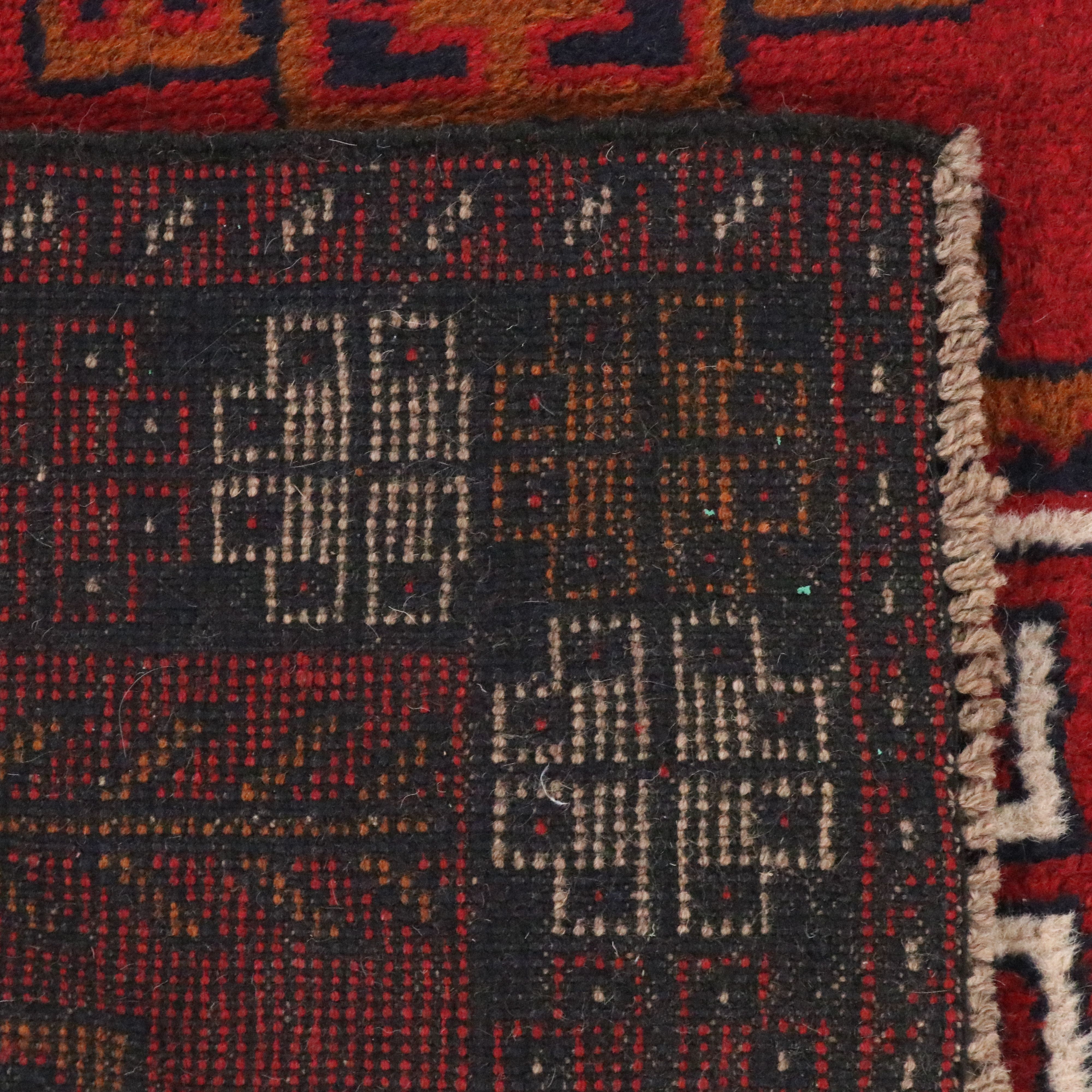 3'7 x 6' Hand-Knotted Afghan Baluch Area Rug