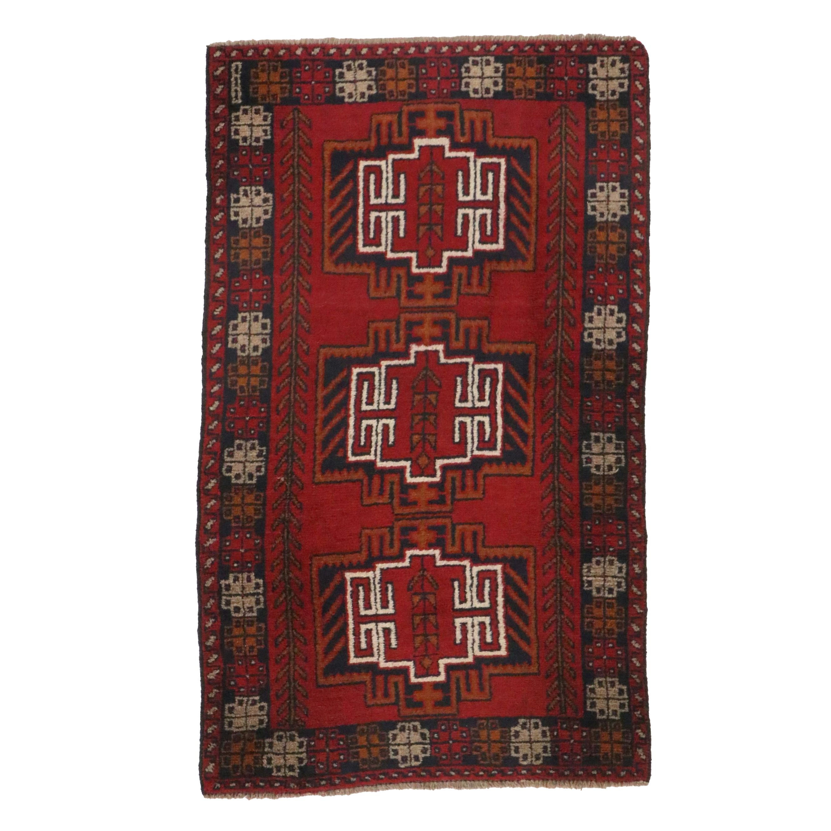 3'7 x 6' Hand-Knotted Afghan Baluch Area Rug