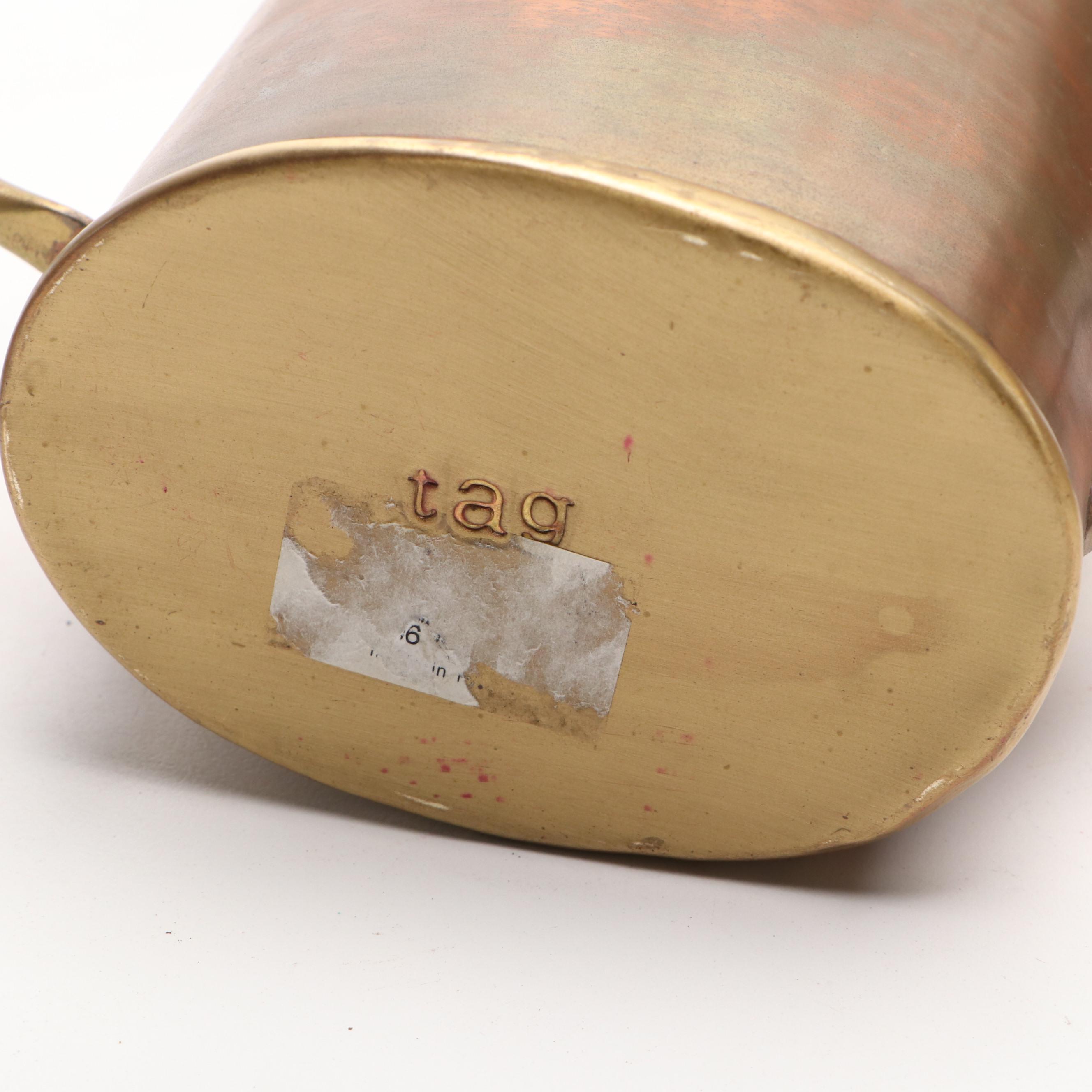 Persian Style Hammered Tined Copper Tankard and Bowl with Other Decor