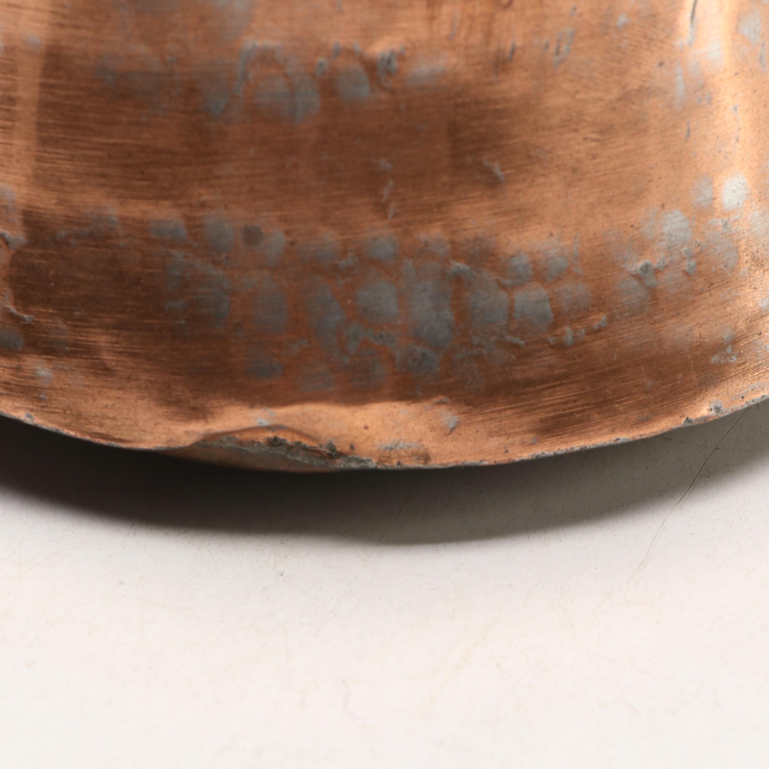 Persian Style Hammered Tined Copper Tankard and Bowl with Other Decor