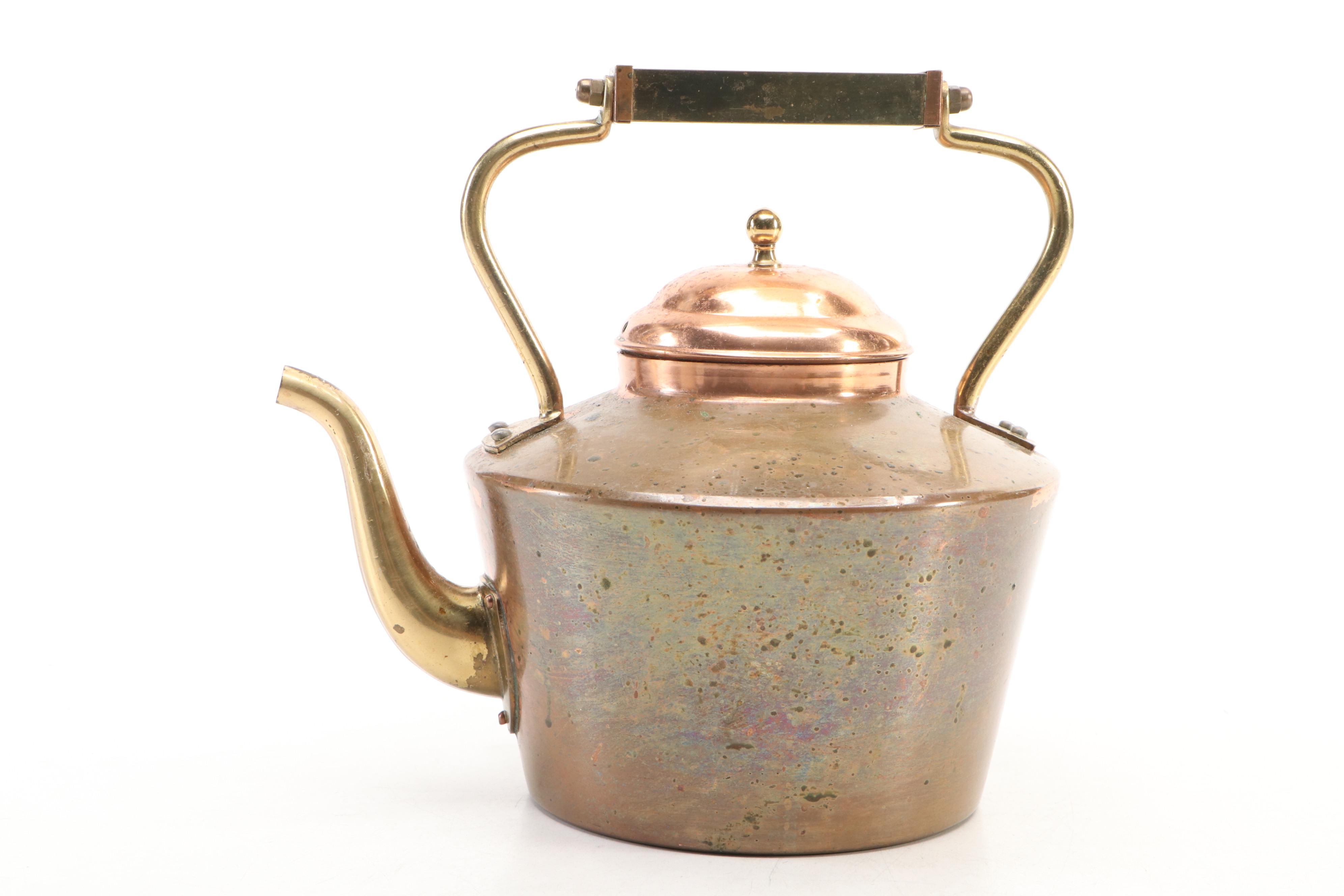 Persian Style Hammered Tined Copper Tankard and Bowl with Other Decor