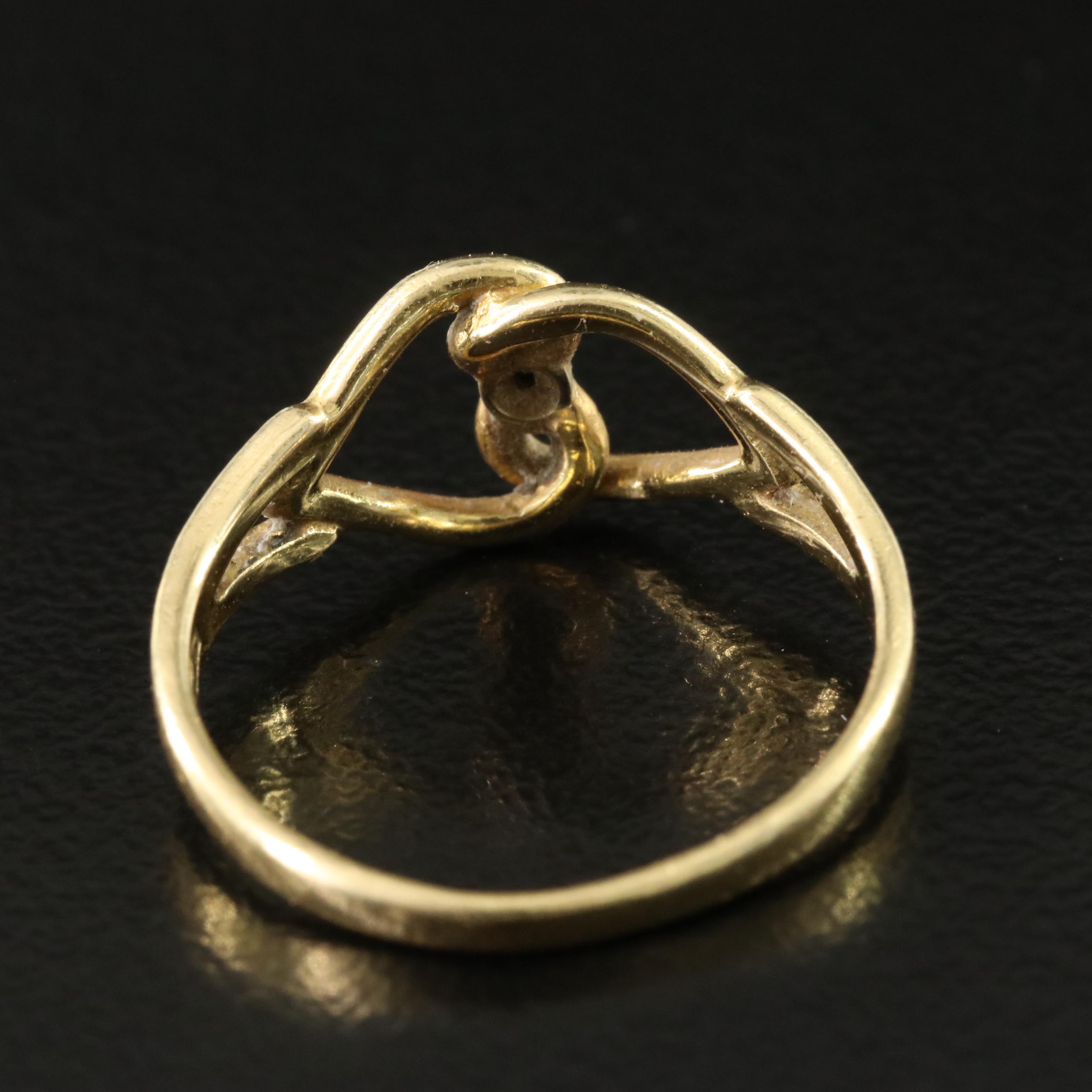 18K 0.01 CT Diamond Double Heart Ring