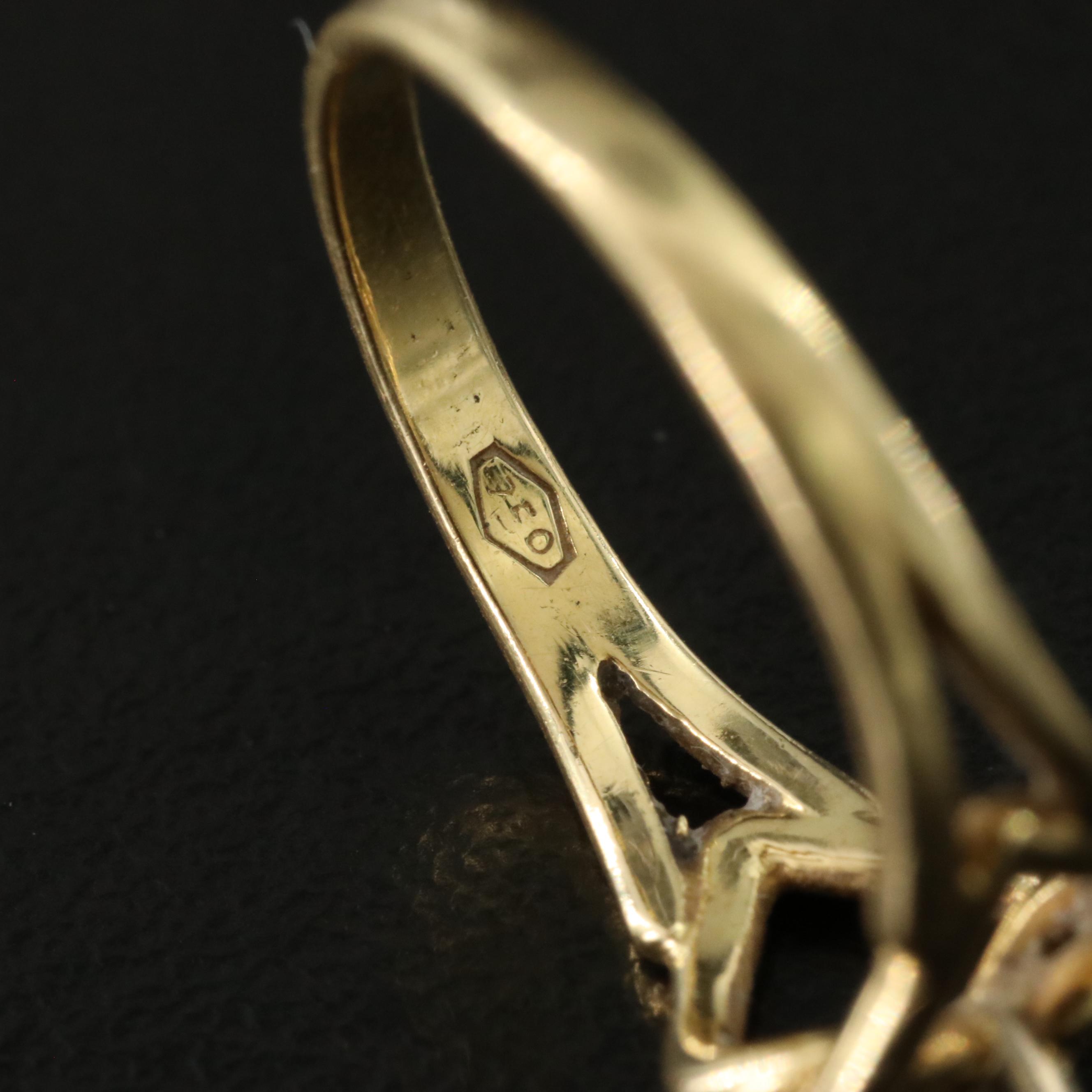 18K 0.01 CT Diamond Double Heart Ring