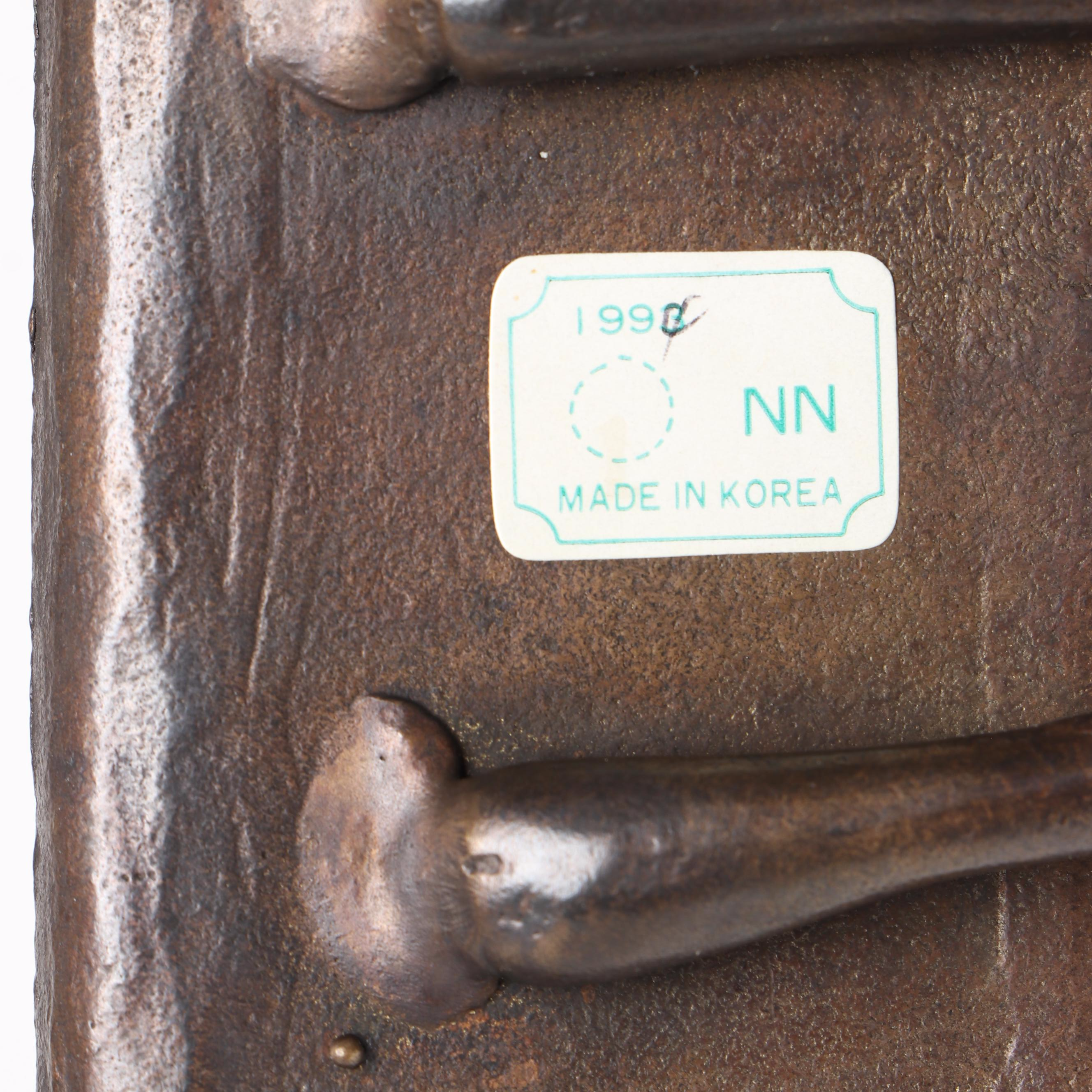 Bronzed Metal Fox and Composite Bloodhound Card Holders with Horse Figurine