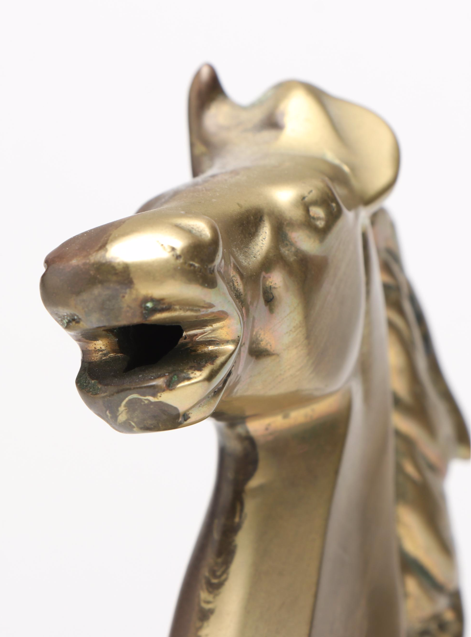 Bronzed Metal Fox and Composite Bloodhound Card Holders with Horse Figurine