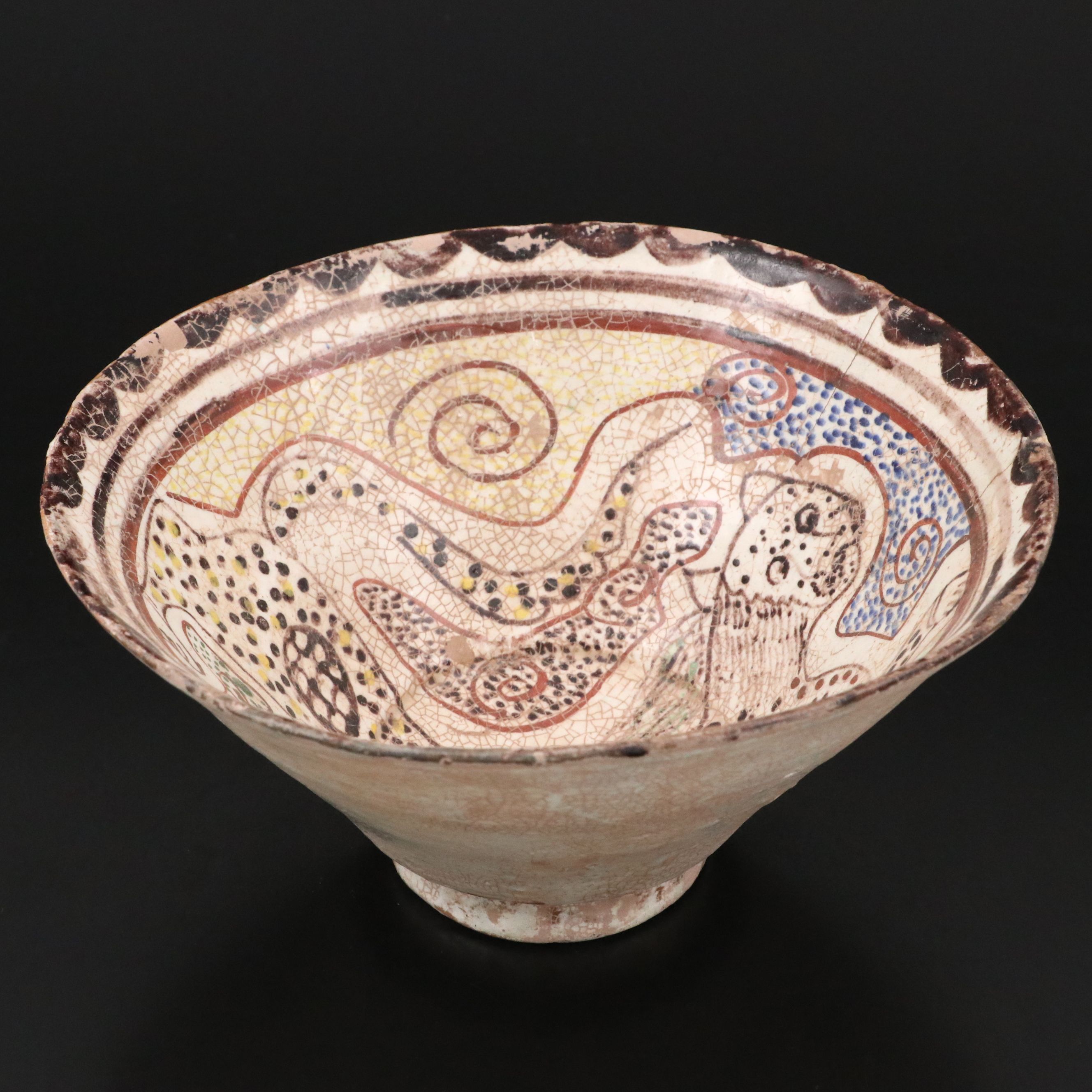 Islamic Style Painted and Inscribed Pottery Bowl