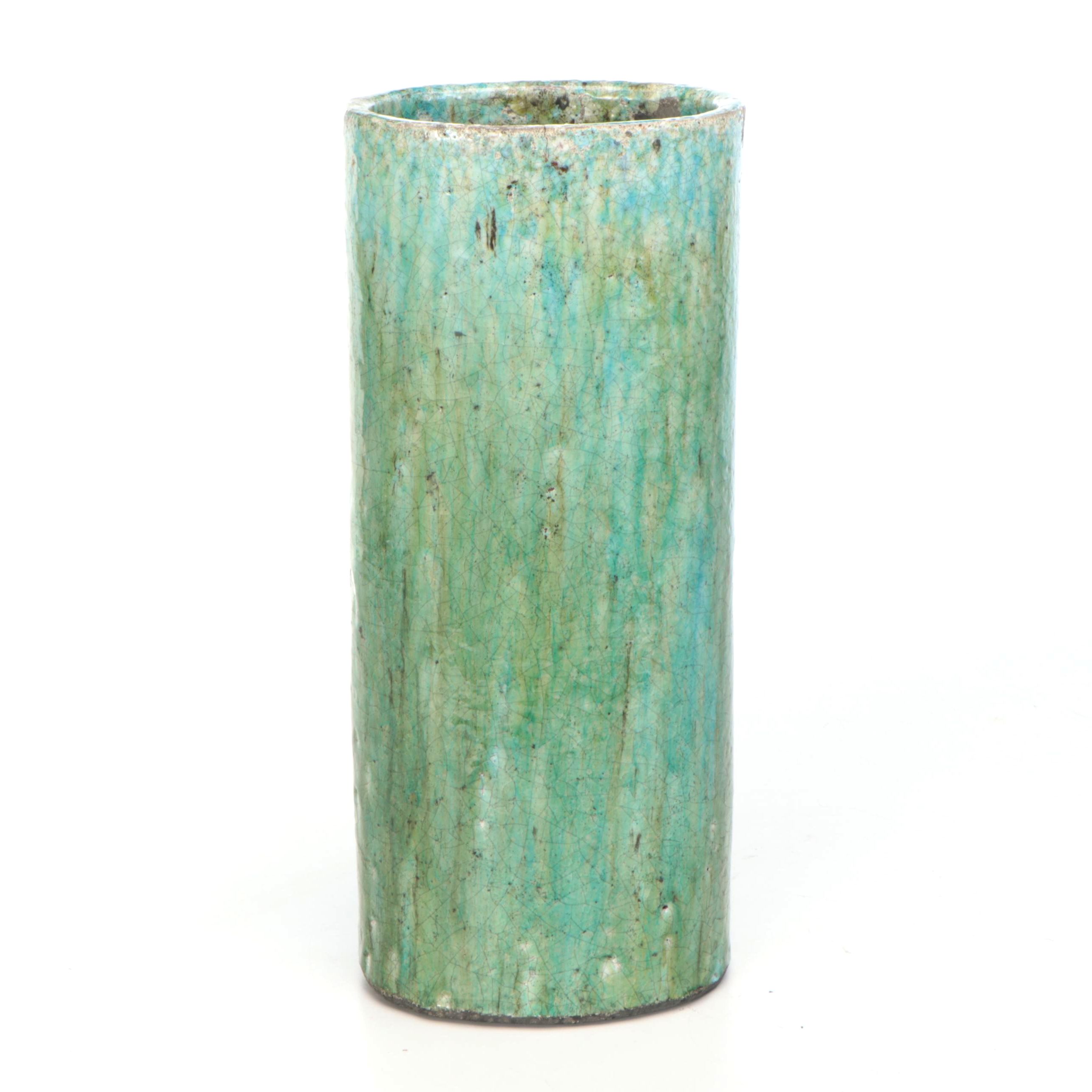 Blue and Green Glaze Ceramic Vase