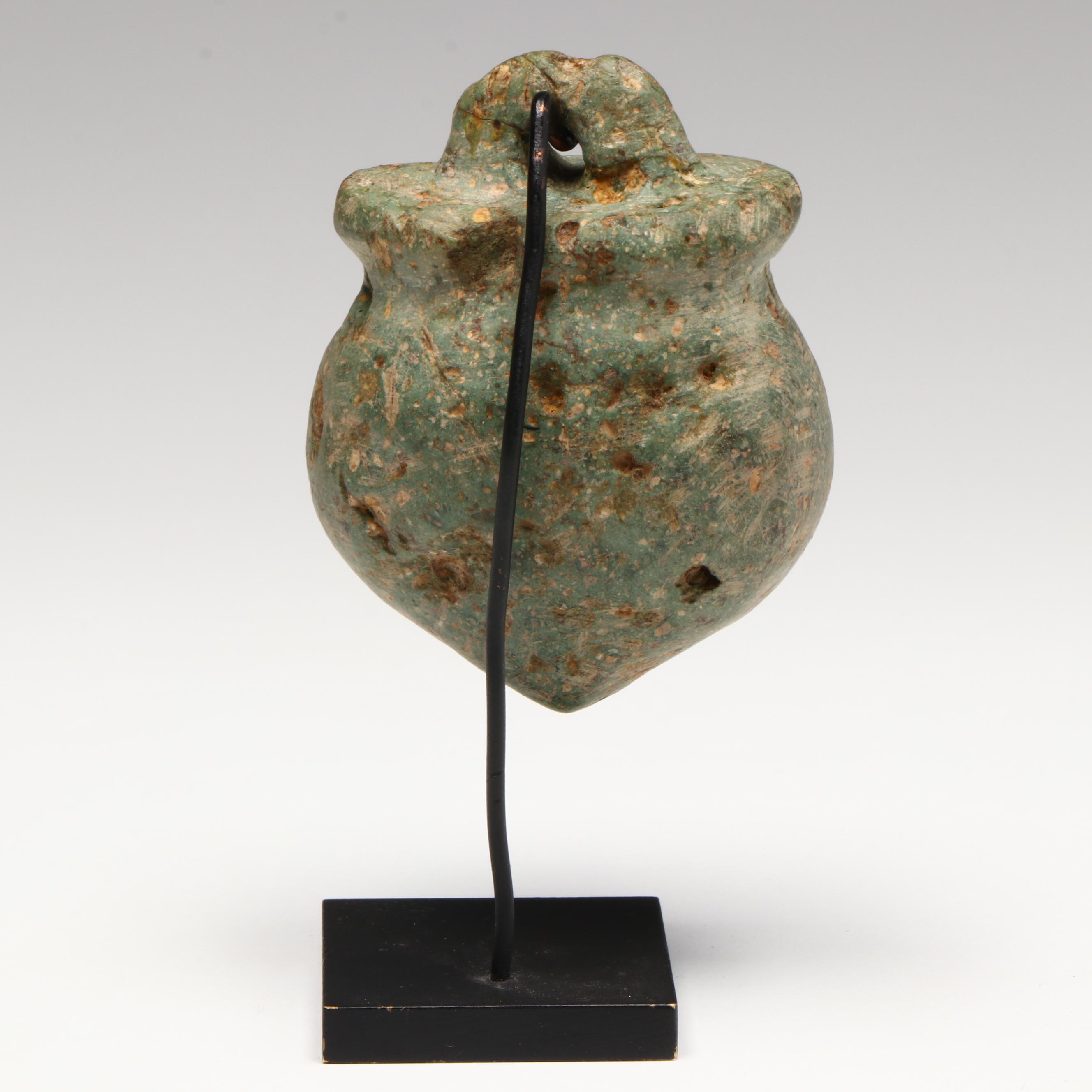 Southeast Asian Bronze Head Pendant, Circa 12th Century CE