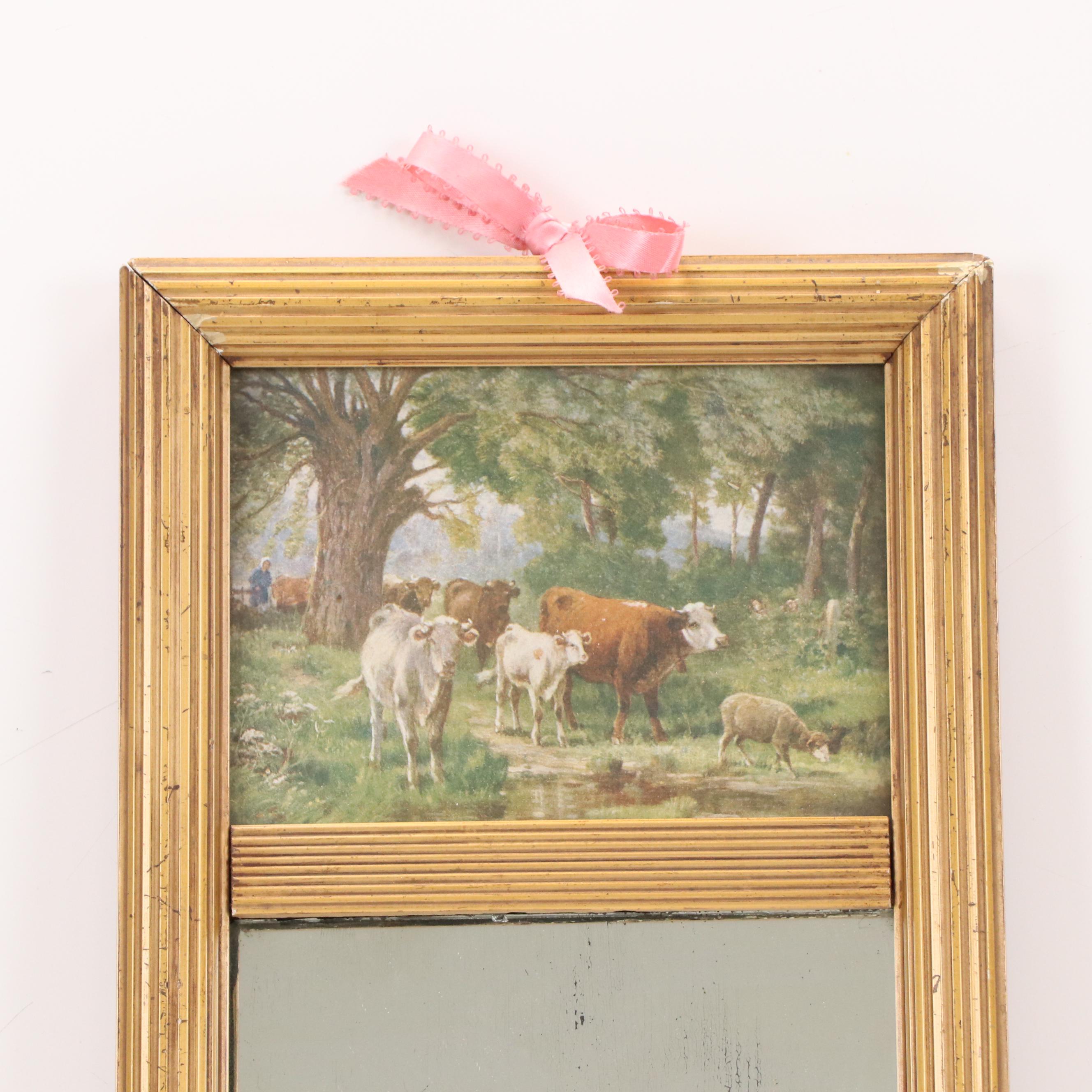 Trumeau Mirror with Bucolic Scene