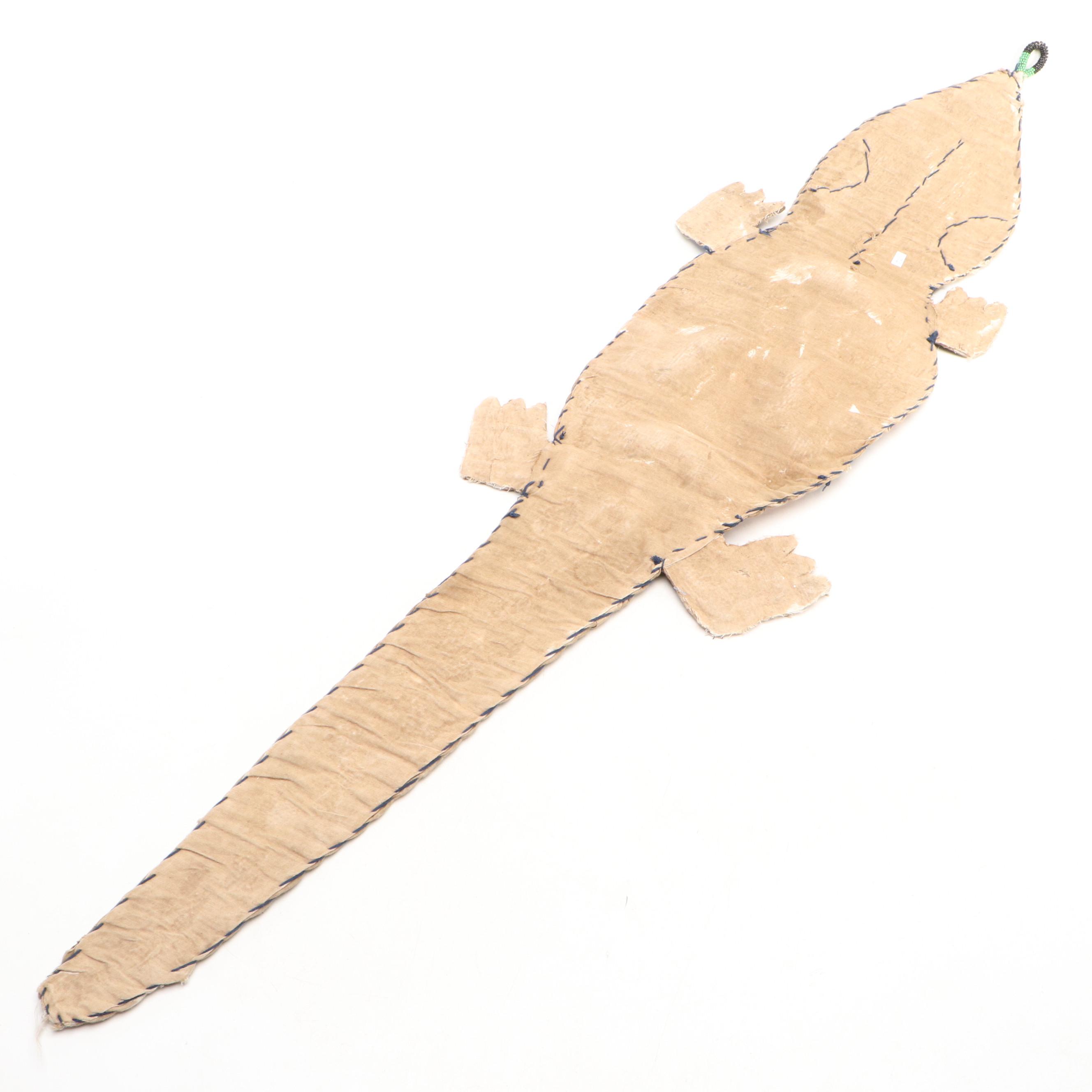 Nigerian Yoruba Puffy Beadwork & Cowrie Quilted Cotton Babalawo Sash