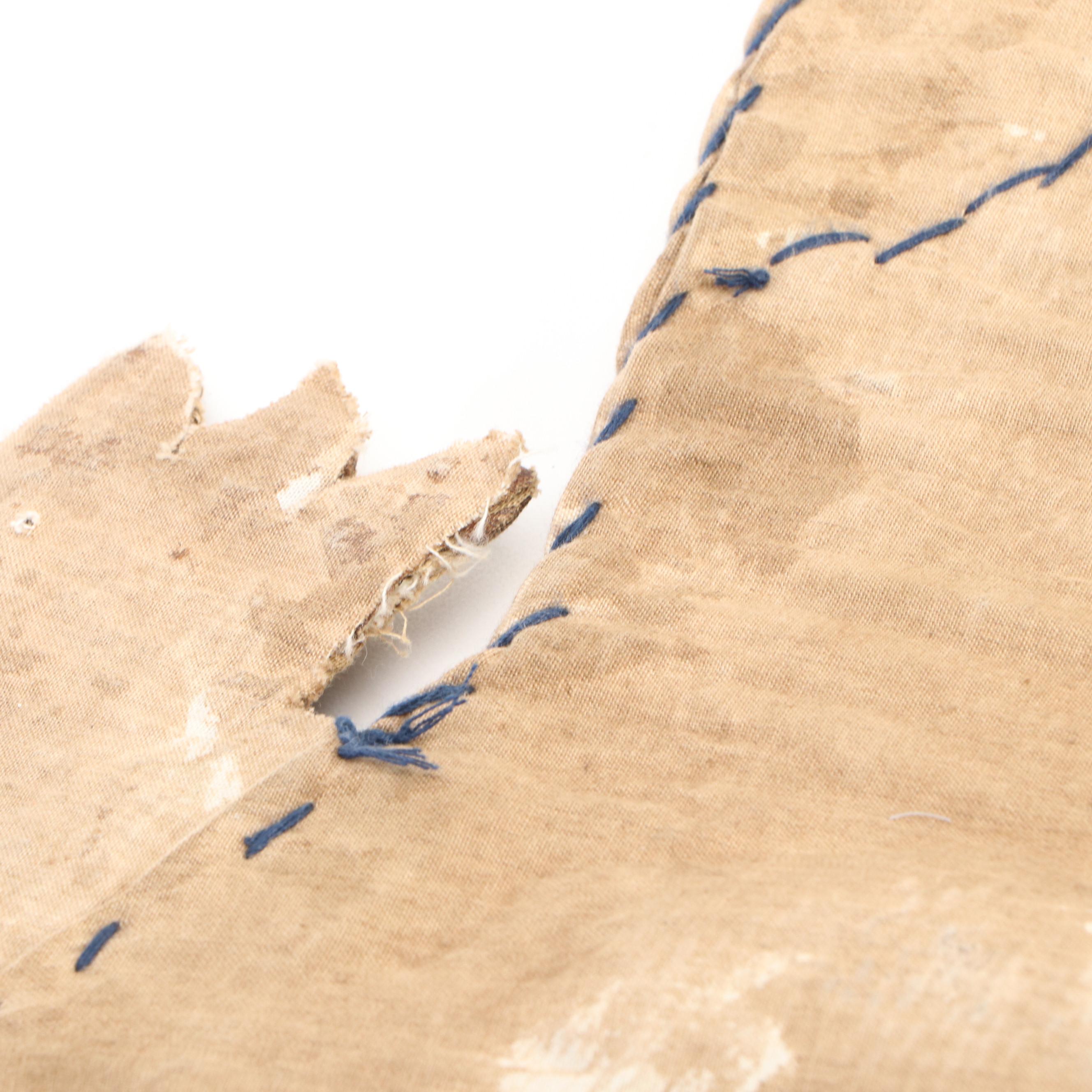 Nigerian Yoruba Puffy Beadwork & Cowrie Quilted Cotton Babalawo Sash