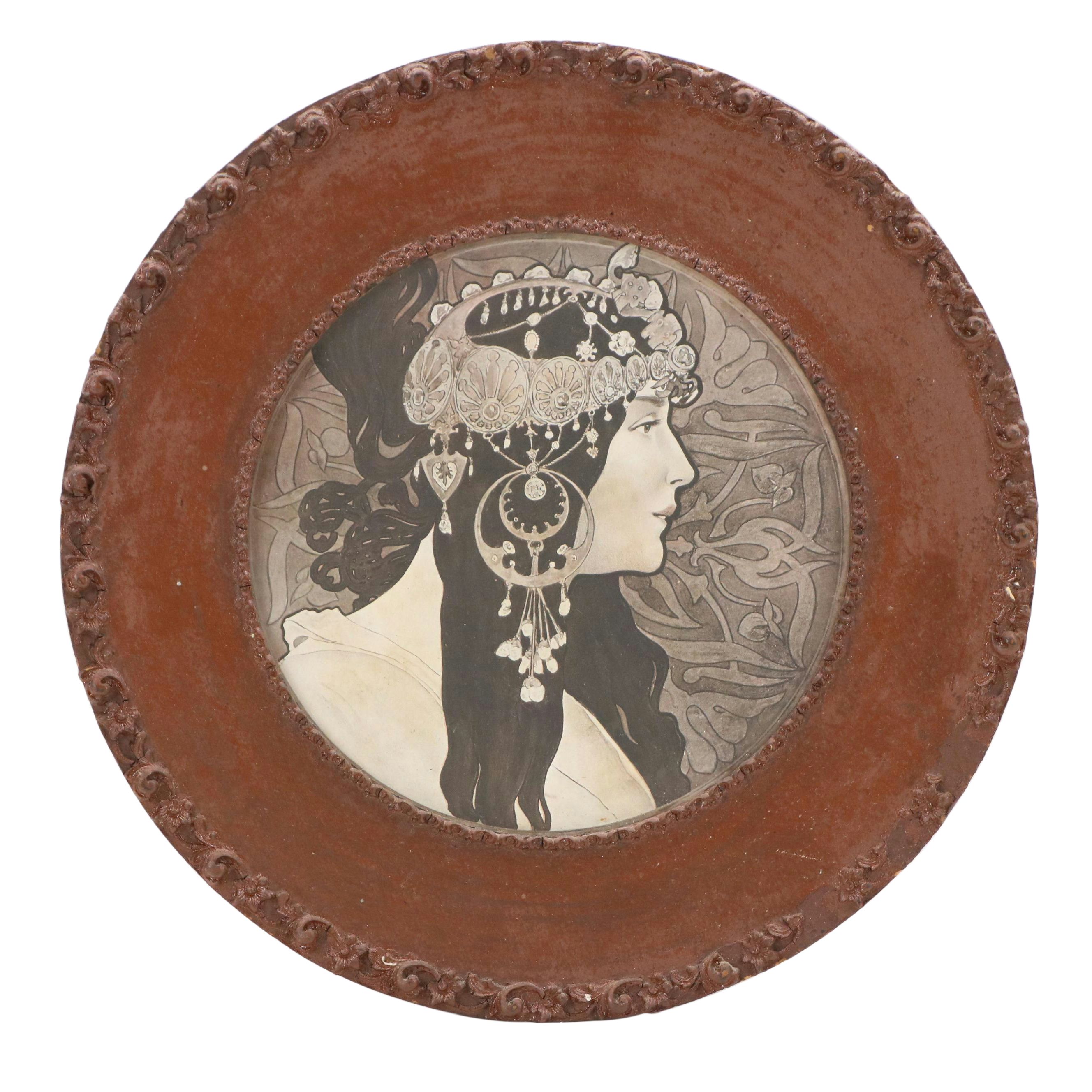 Art Nouveau Halftone After Alphonse Mucha "Byzantine Heads"