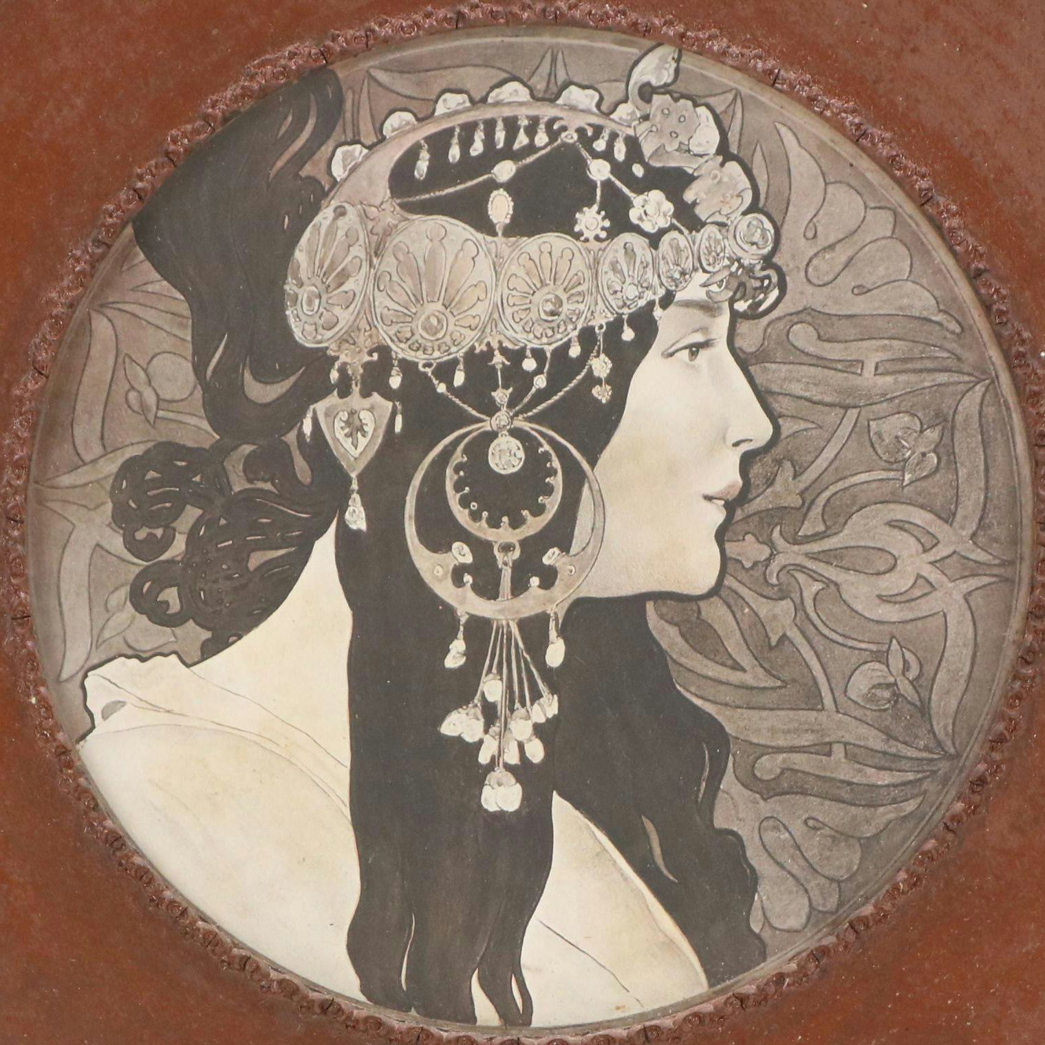 Art Nouveau Halftone After Alphonse Mucha "Byzantine Heads"