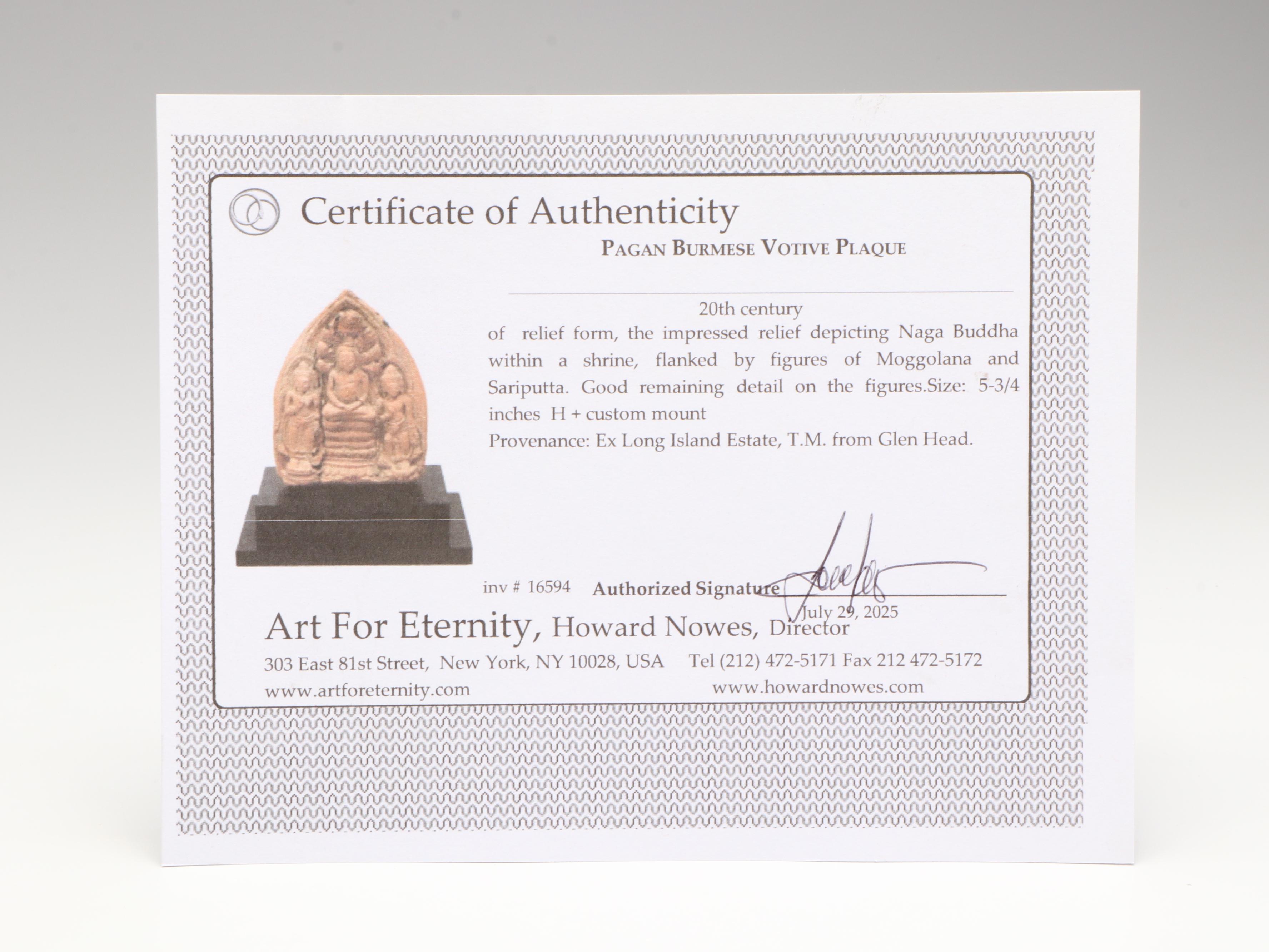 Pagan Burmese Votive Plaque, 20th Century