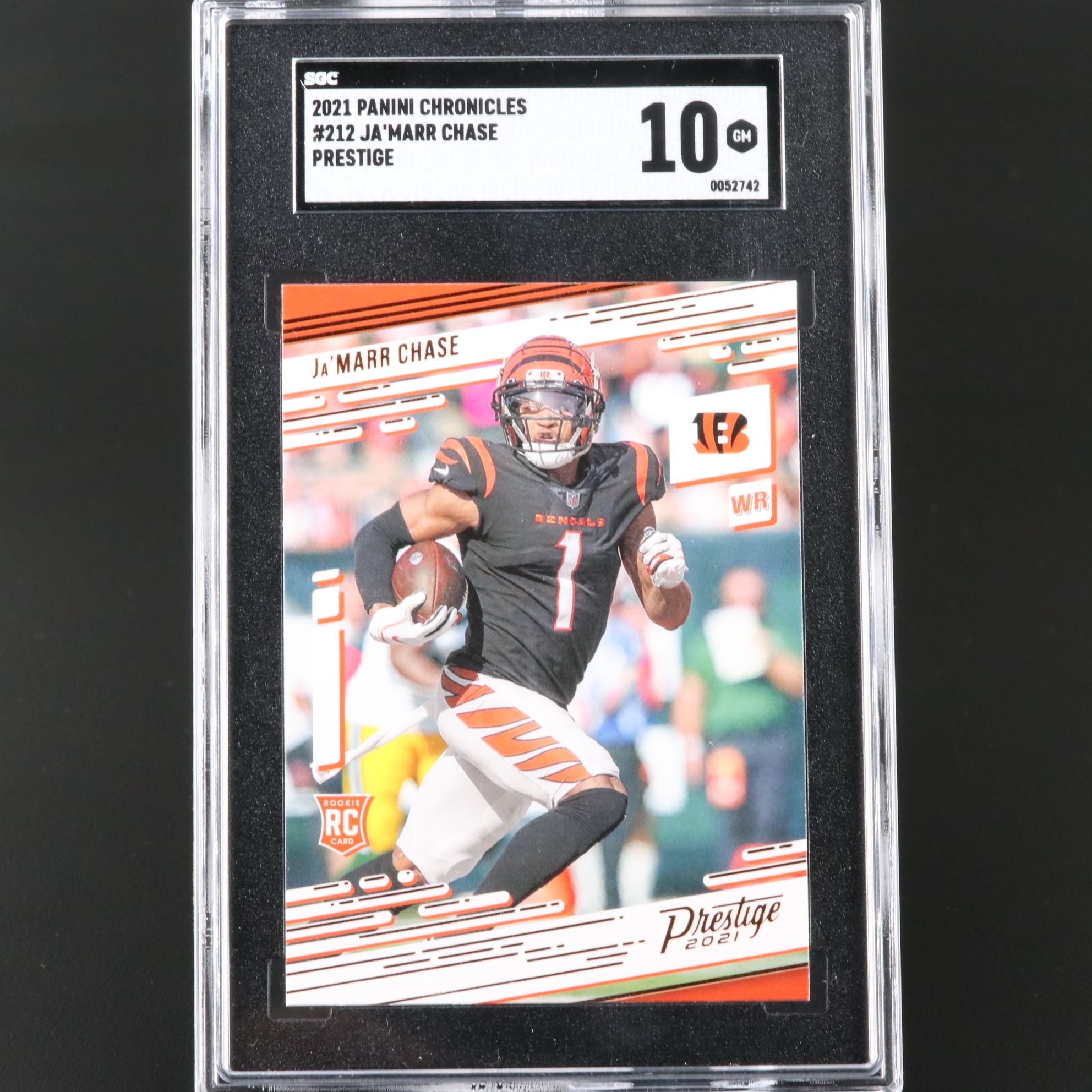 2021 Prestige Ja’Marr Chase Cincinnati Bengals Rookie Card Graded SGC 10