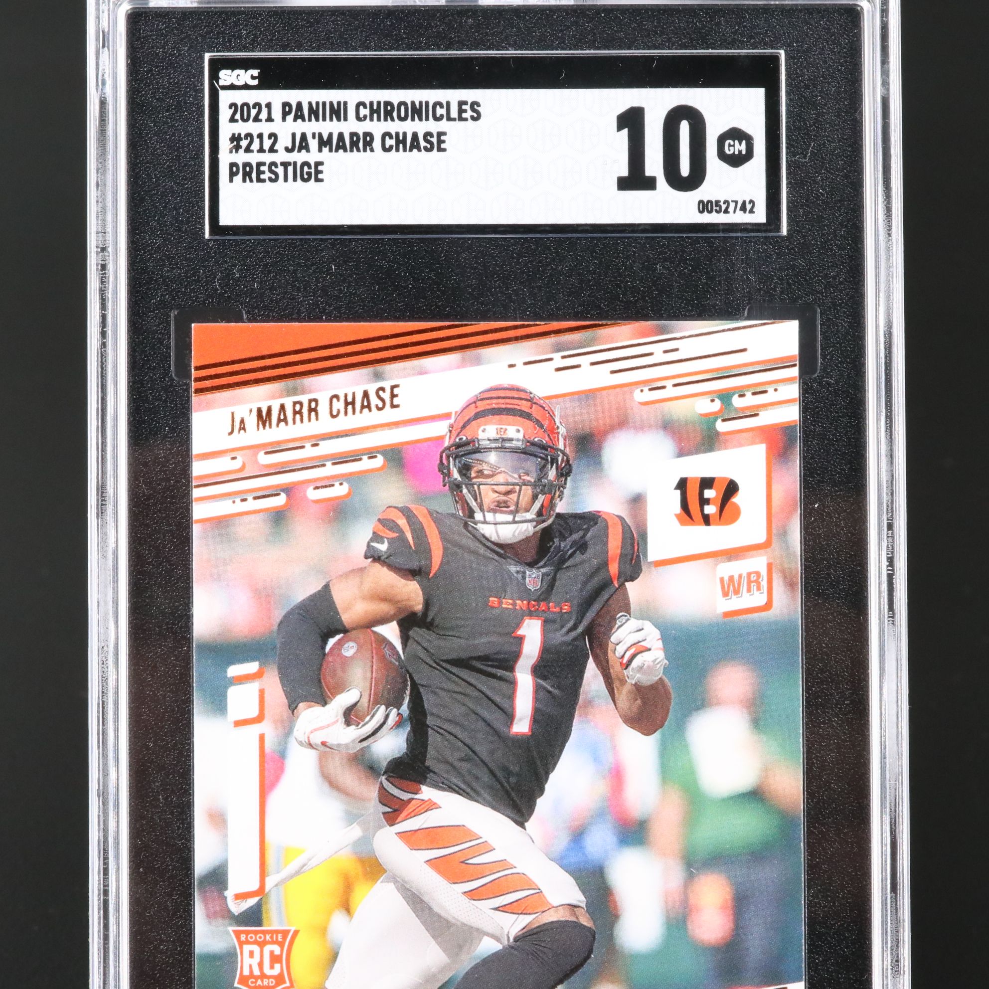 2021 Prestige Ja’Marr Chase Cincinnati Bengals Rookie Card Graded SGC 10