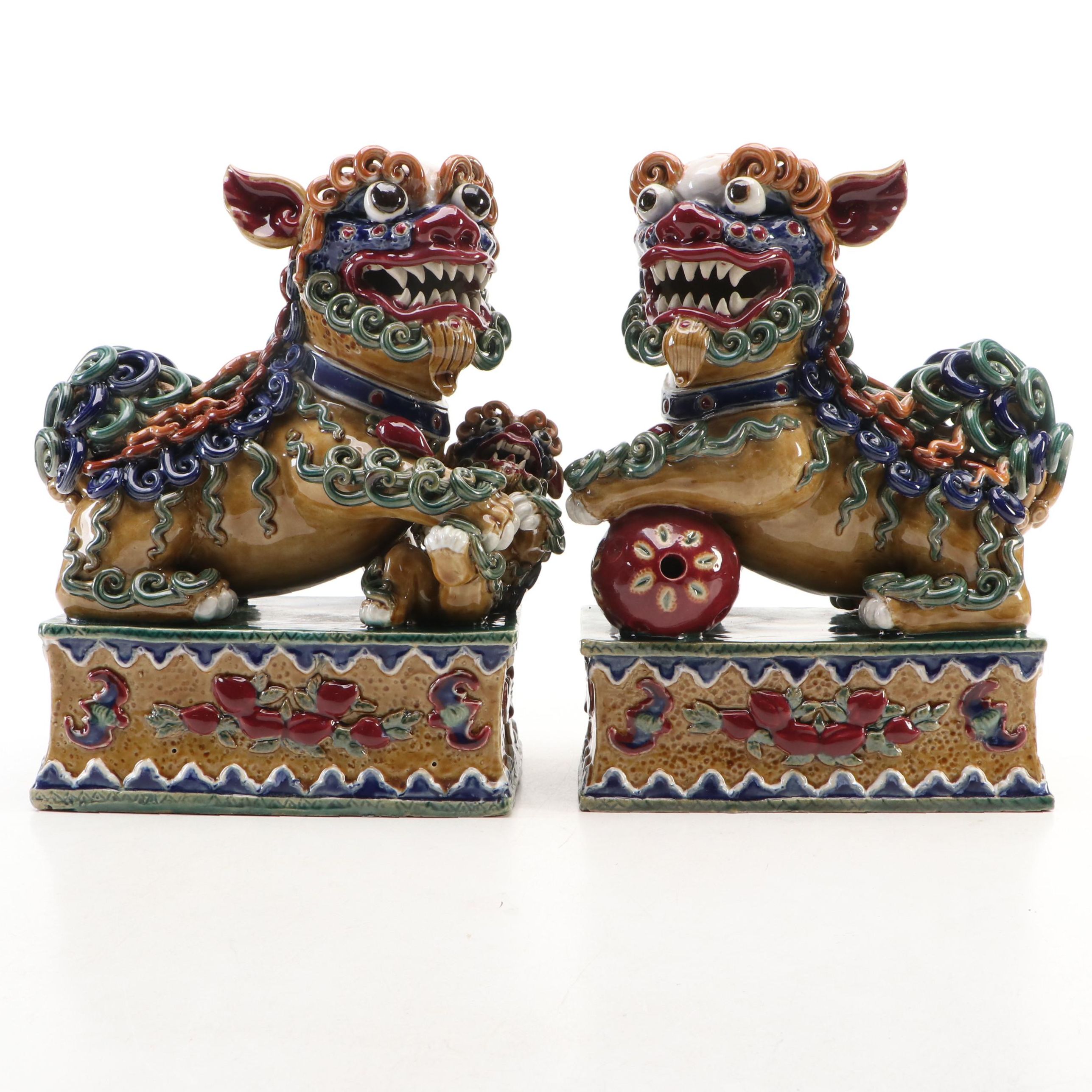 Chinese Ceramic Guardian Lions