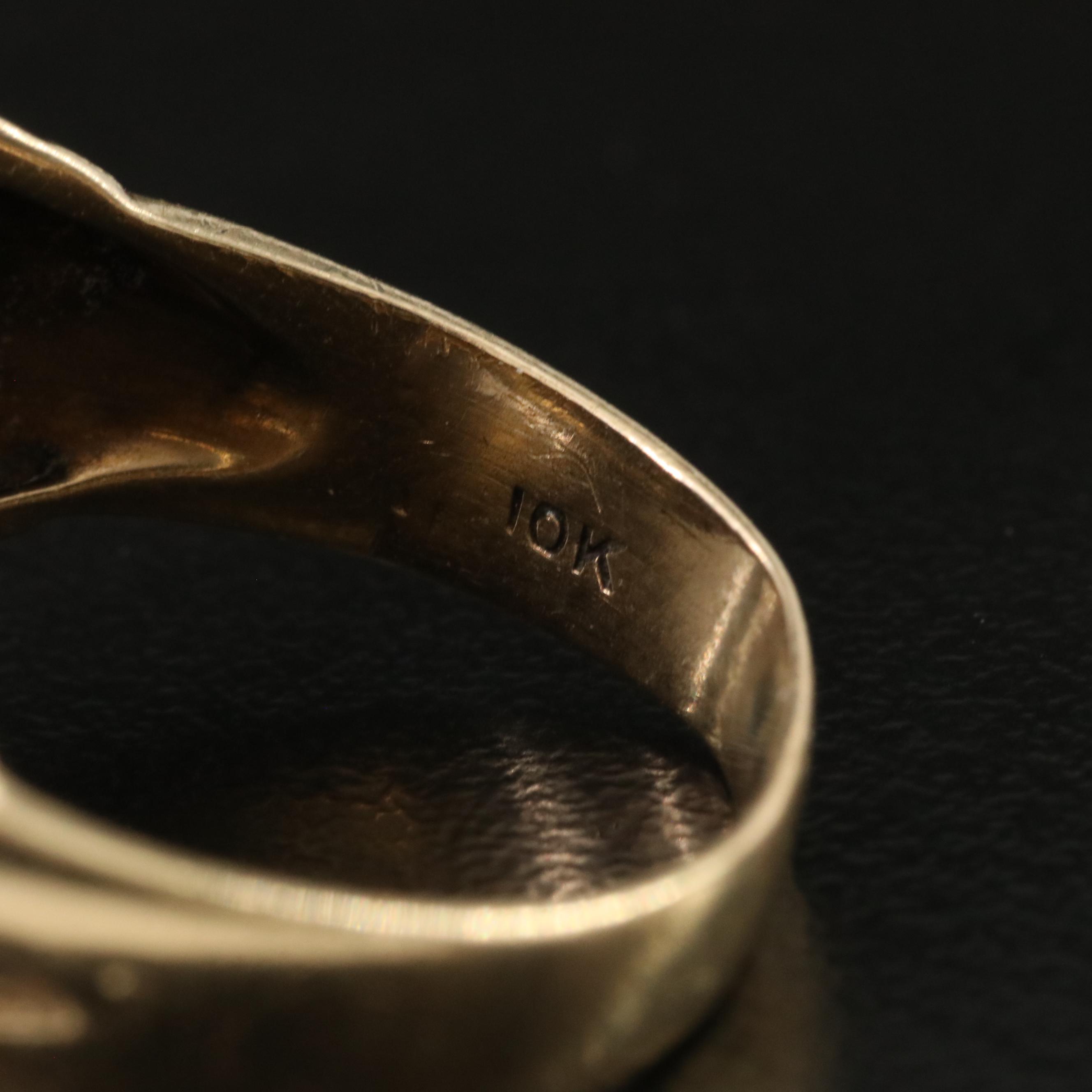 10K Black Onyx and Diamond Ring