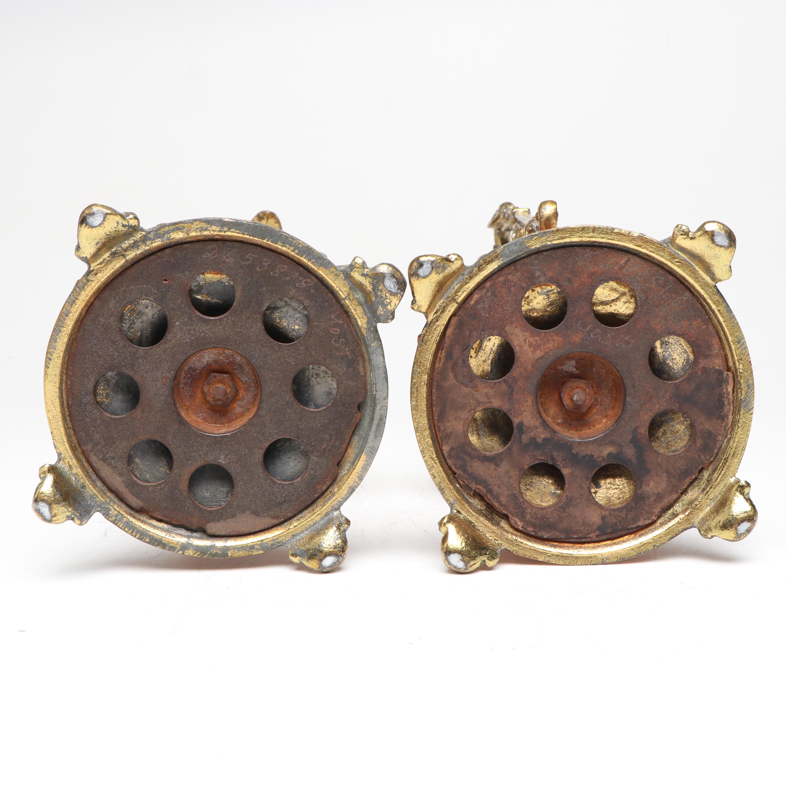 Pair of Victorian Style Ewer Metal Candlesticks