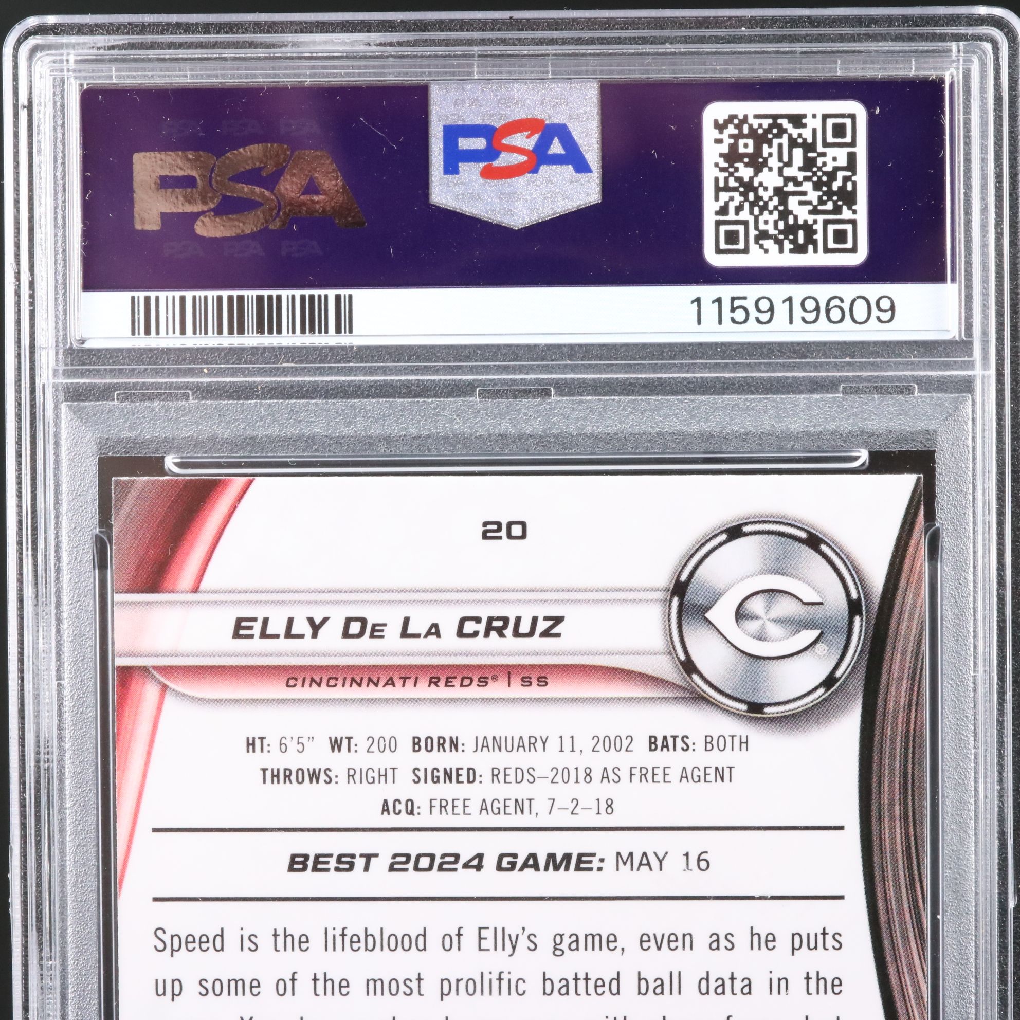 2024 Bowman’s Best Elly De La Cruz Rookie Baseball Card Graded PSA 10