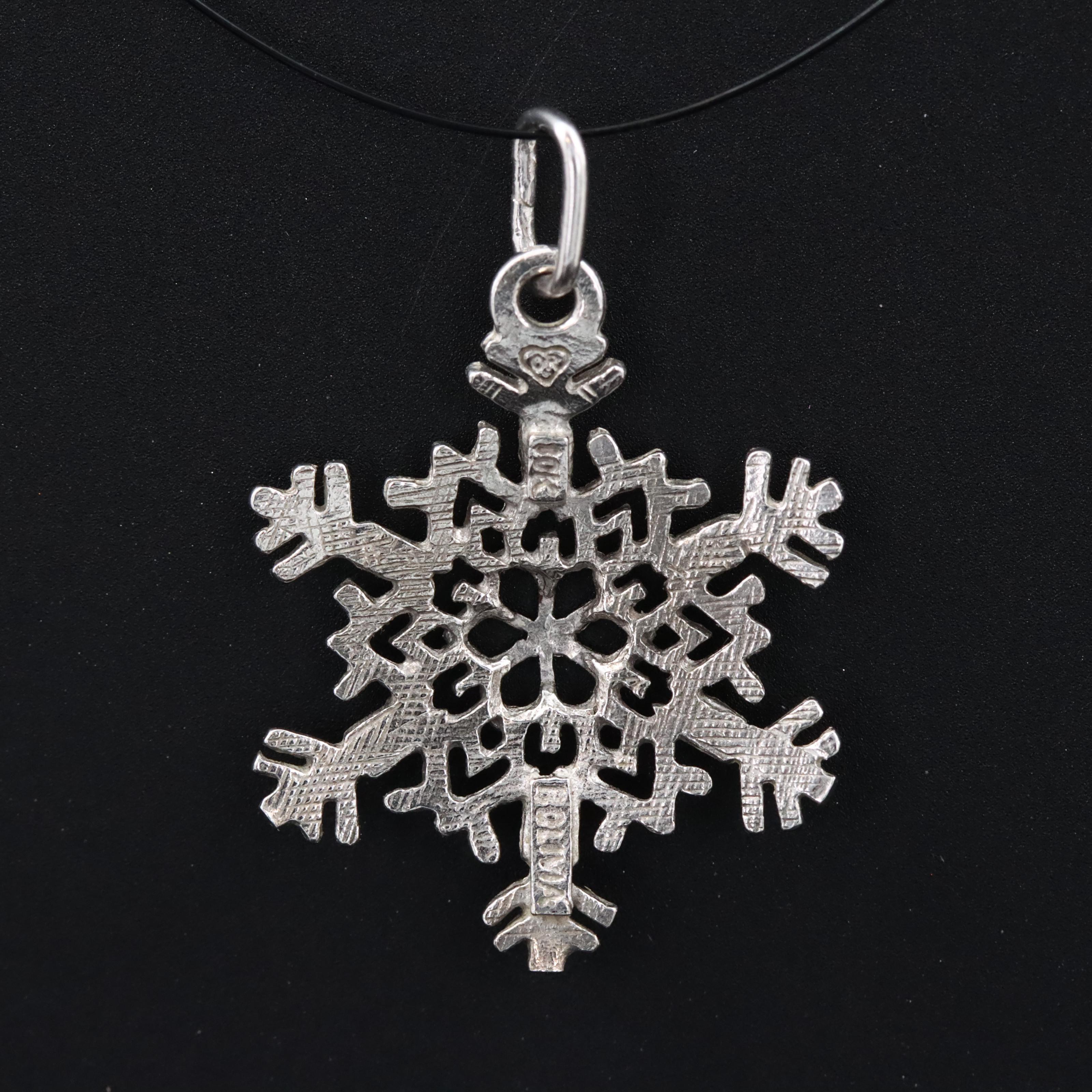 10K Snowflake Charm Pendant
