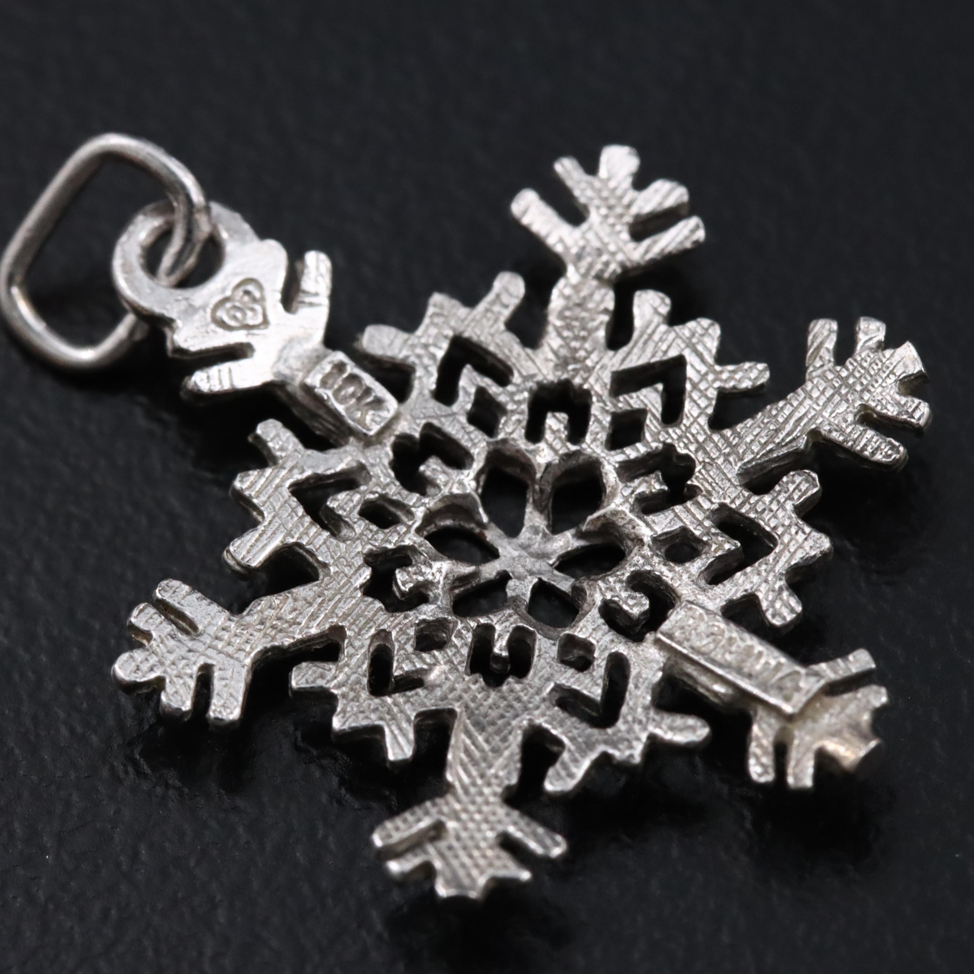10K Snowflake Charm Pendant