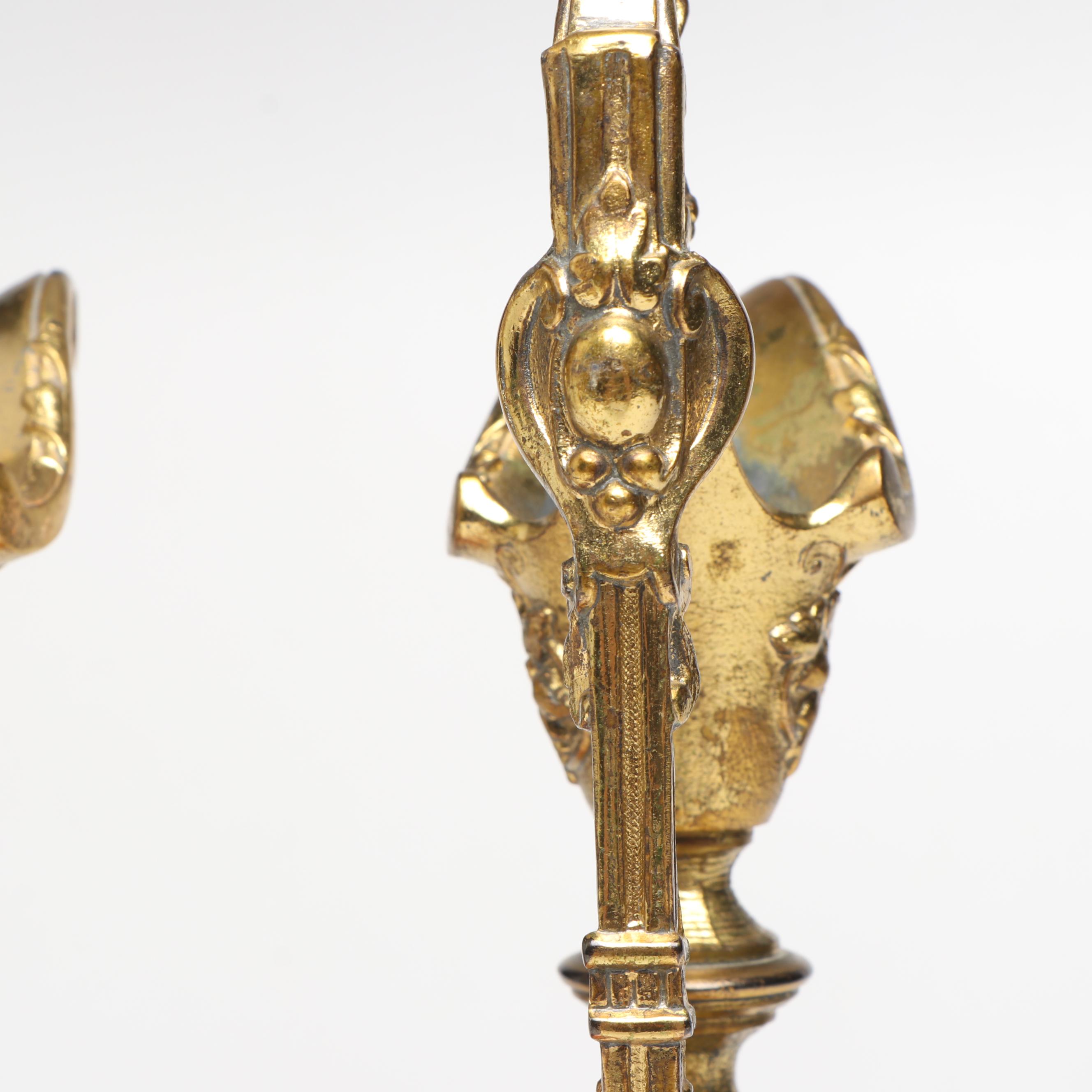 Pair of Victorian Style Ewer Metal Candlesticks