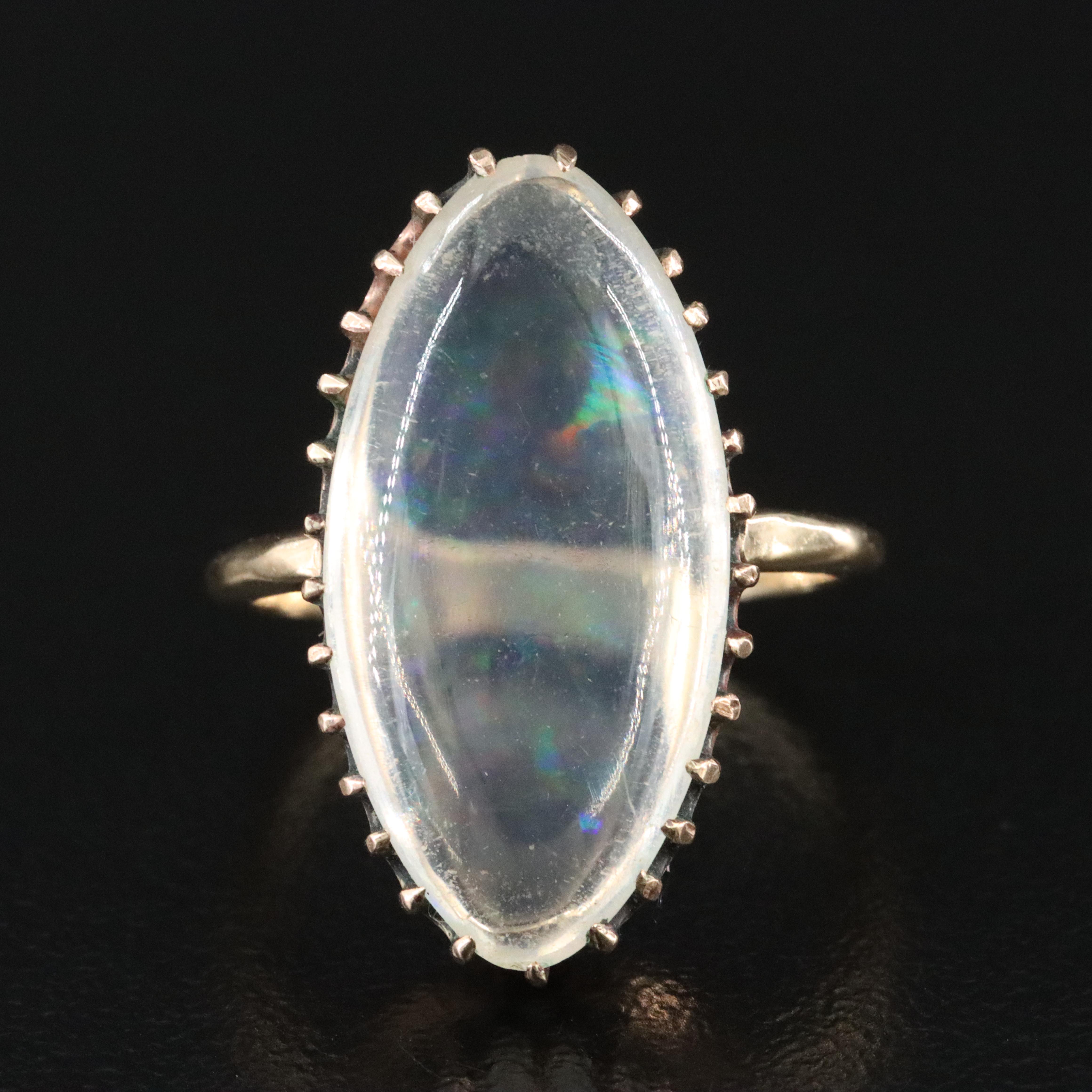 Vintage 10K Contraluz Opal Ring with 14K Shank