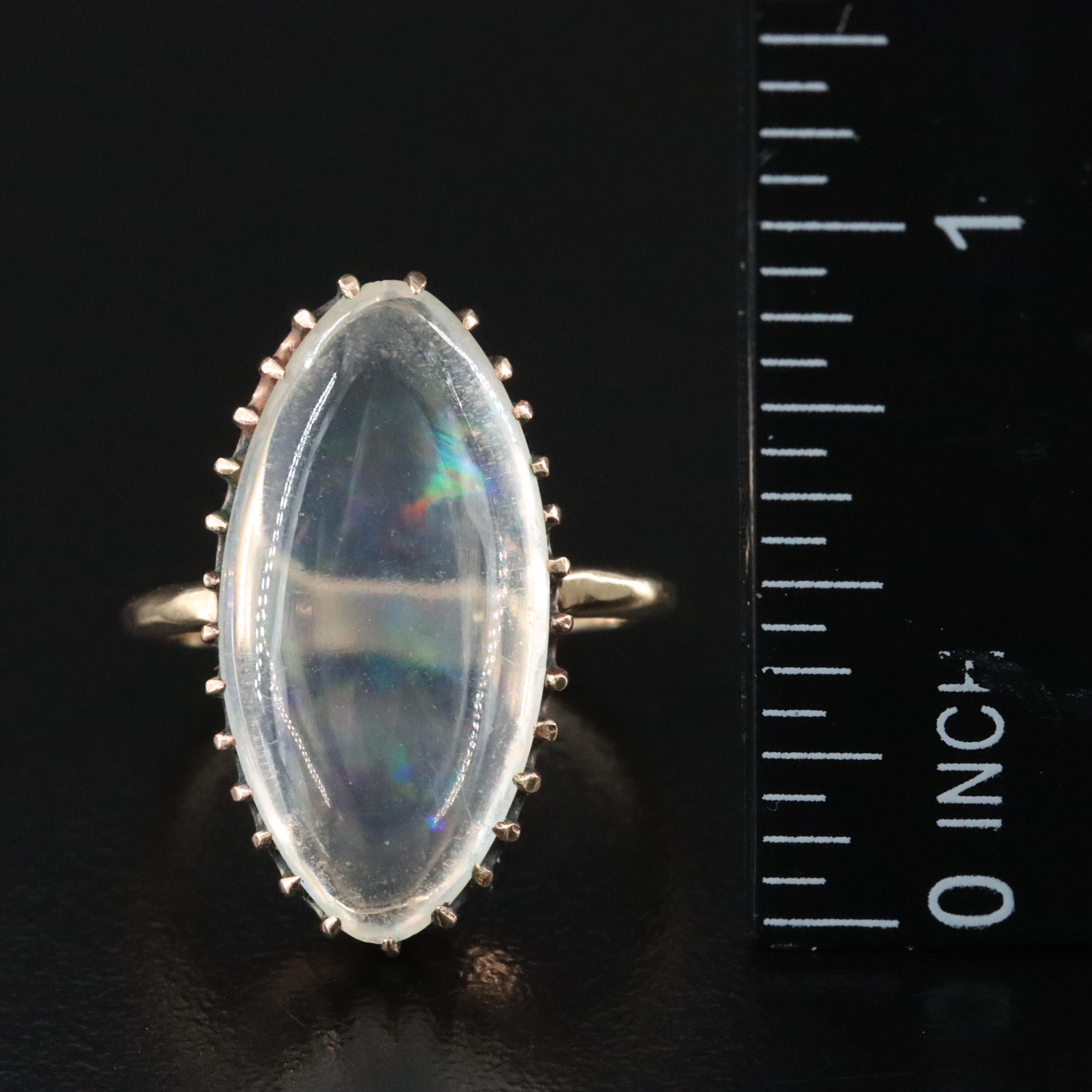 Vintage 10K Contraluz Opal Ring with 14K Shank