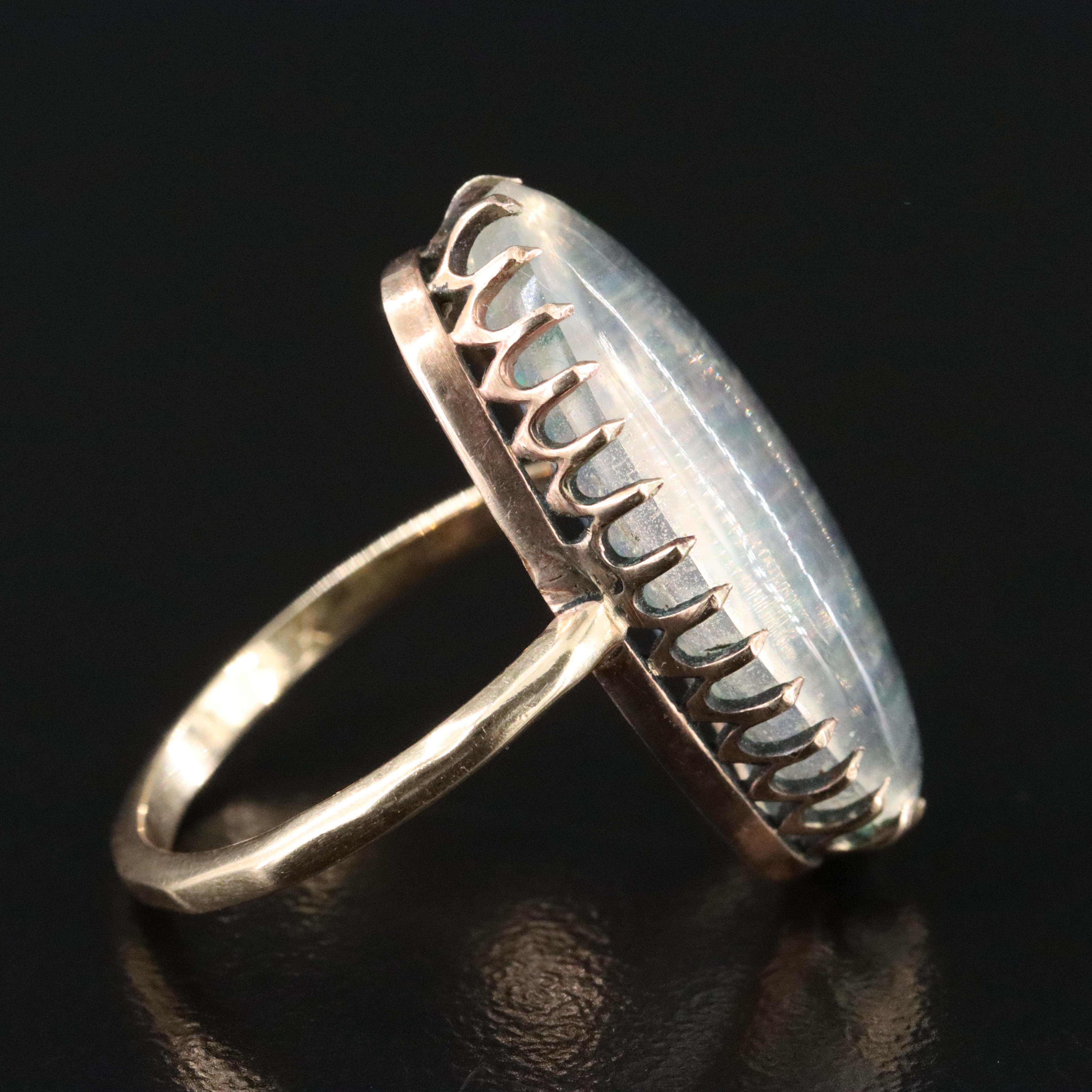 Vintage 10K Contraluz Opal Ring with 14K Shank