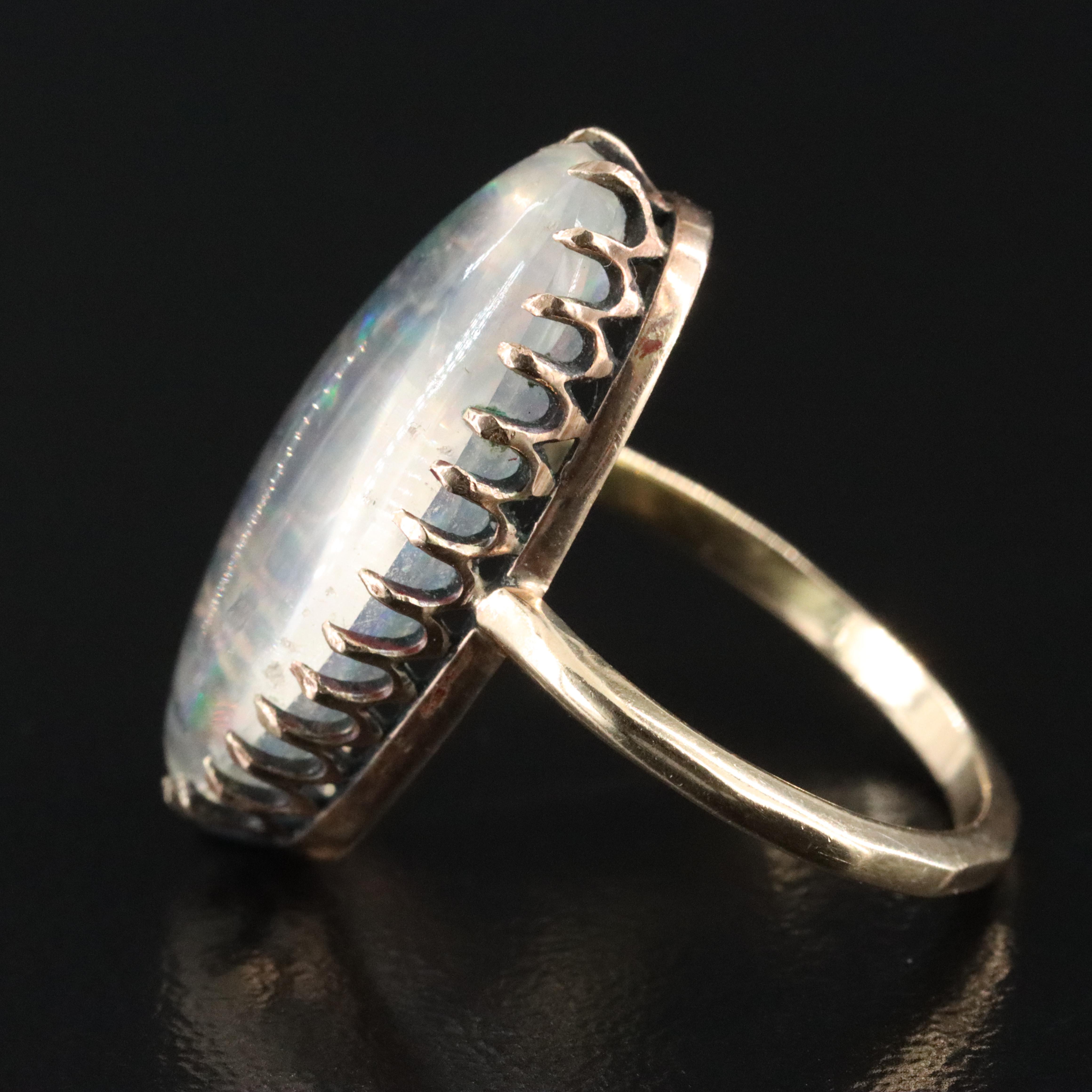 Vintage 10K Contraluz Opal Ring with 14K Shank