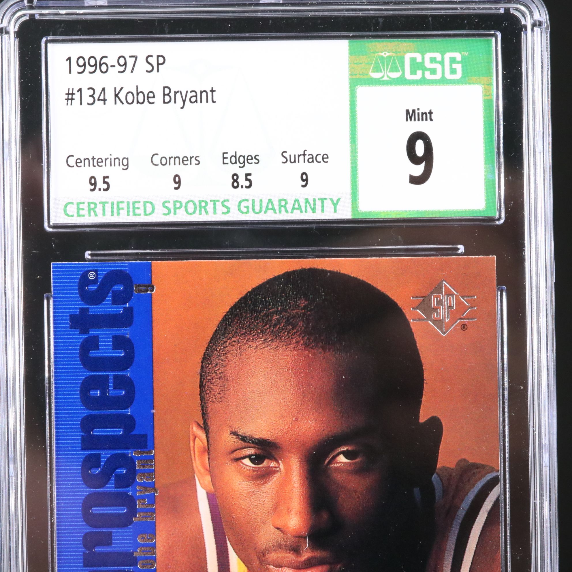 1996-97 SP Kobe Bryant Los Angeles Lakers Rookie Card Graded CSG 9