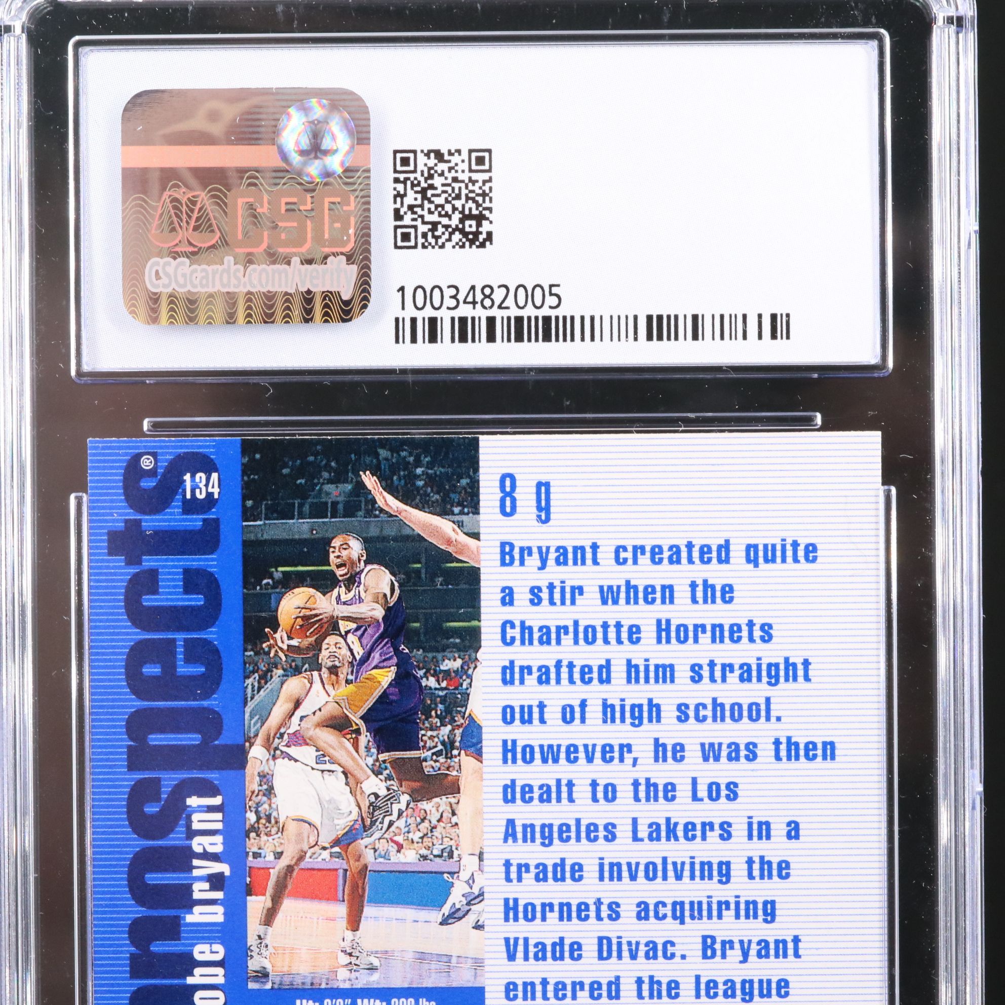 1996-97 SP Kobe Bryant Los Angeles Lakers Rookie Card Graded CSG 9