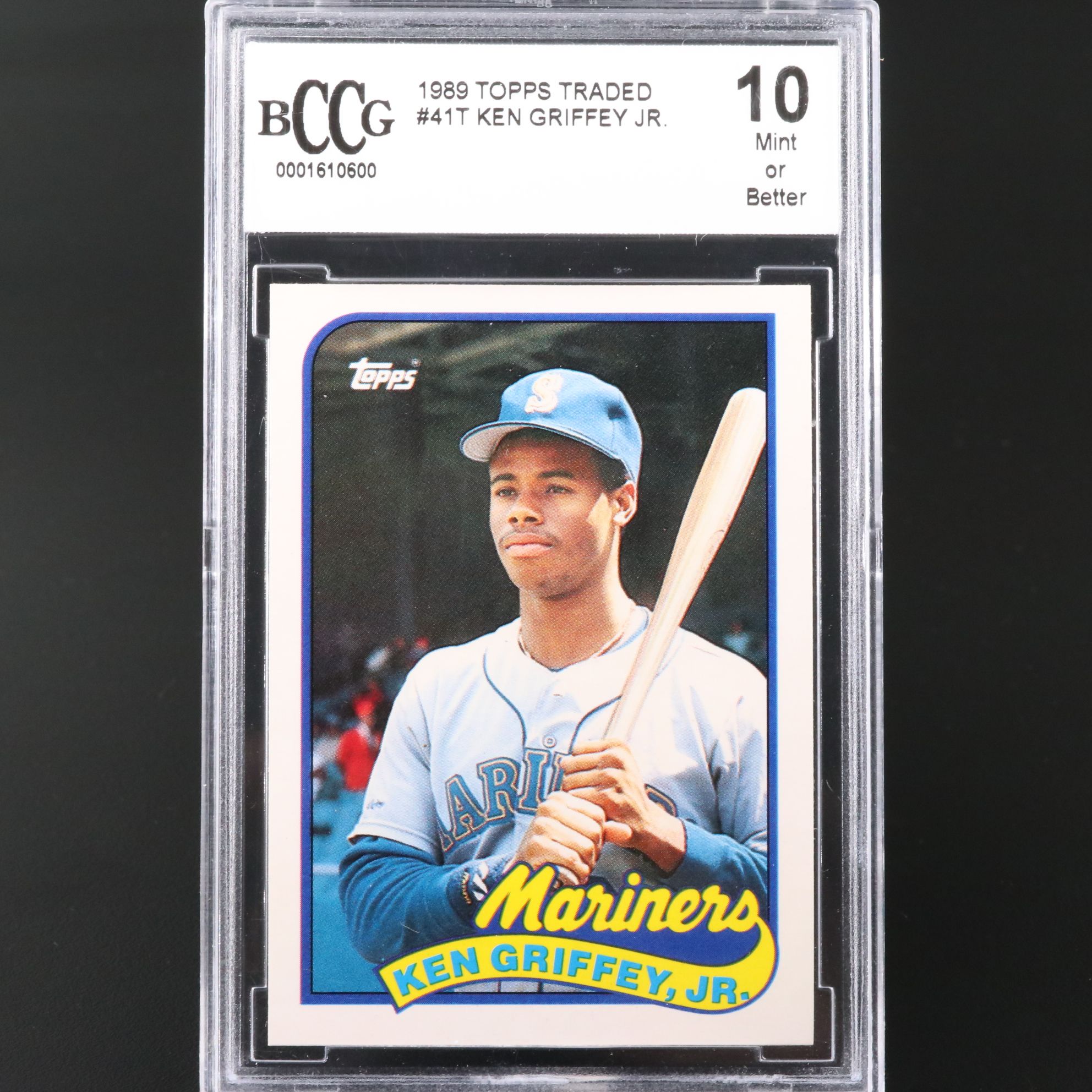 1989 Topps Traded Ken Griffey Jr. Seattle Mariners Rookie Card Graded BCCG 10