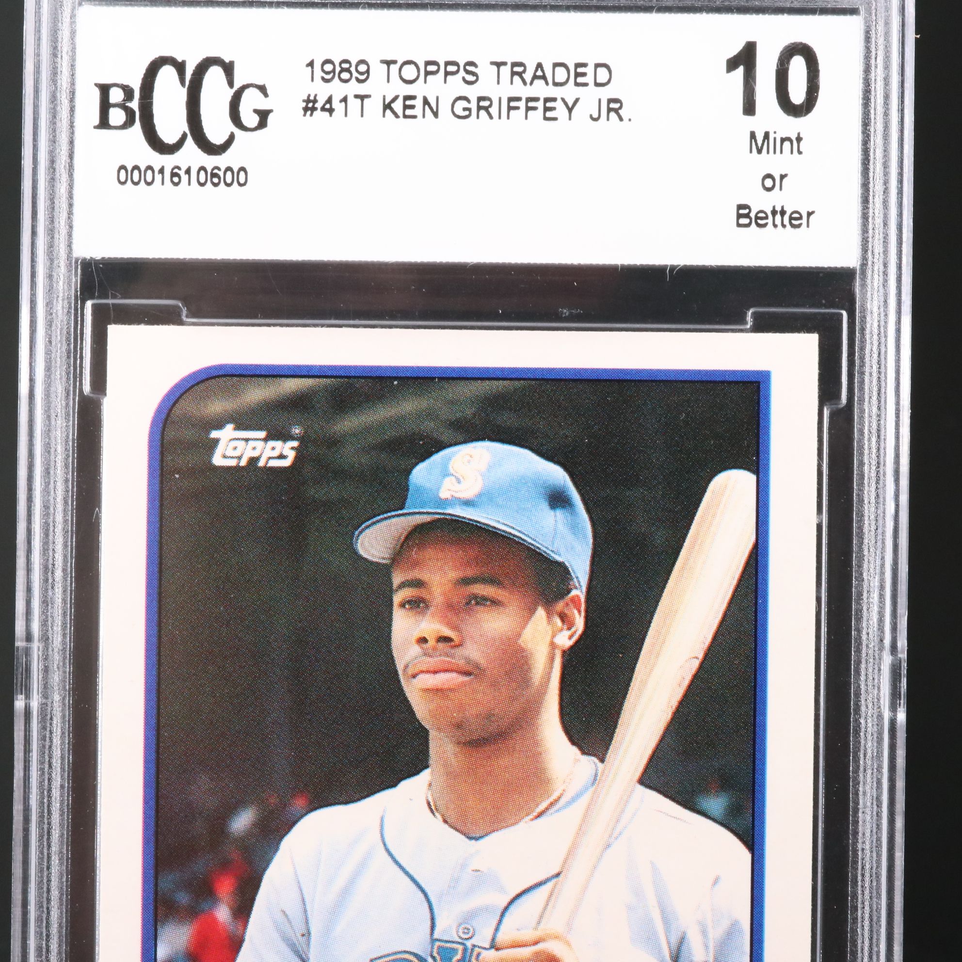 1989 Topps Traded Ken Griffey Jr. Seattle Mariners Rookie Card Graded BCCG 10