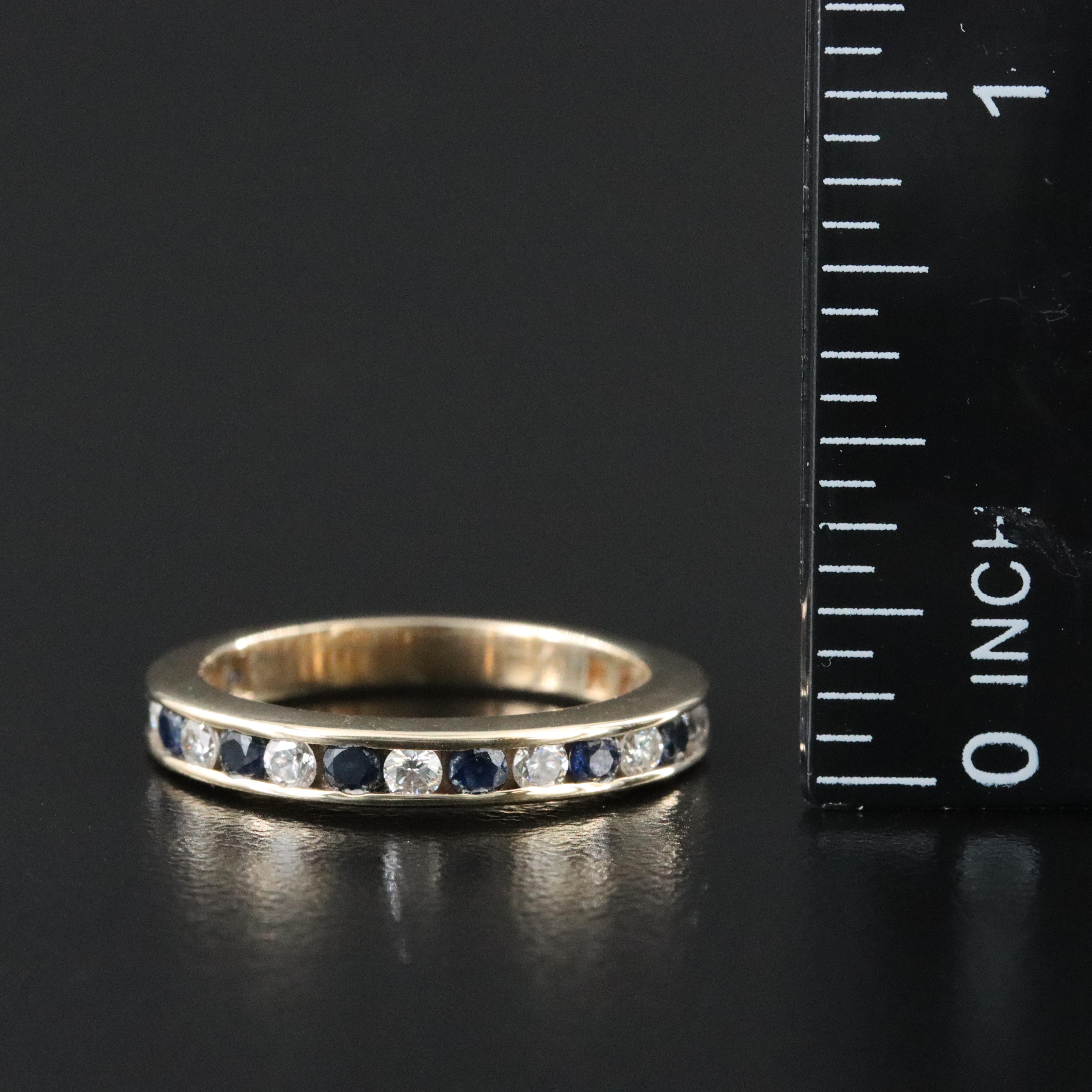 14K Diamond and Sapphire Ring