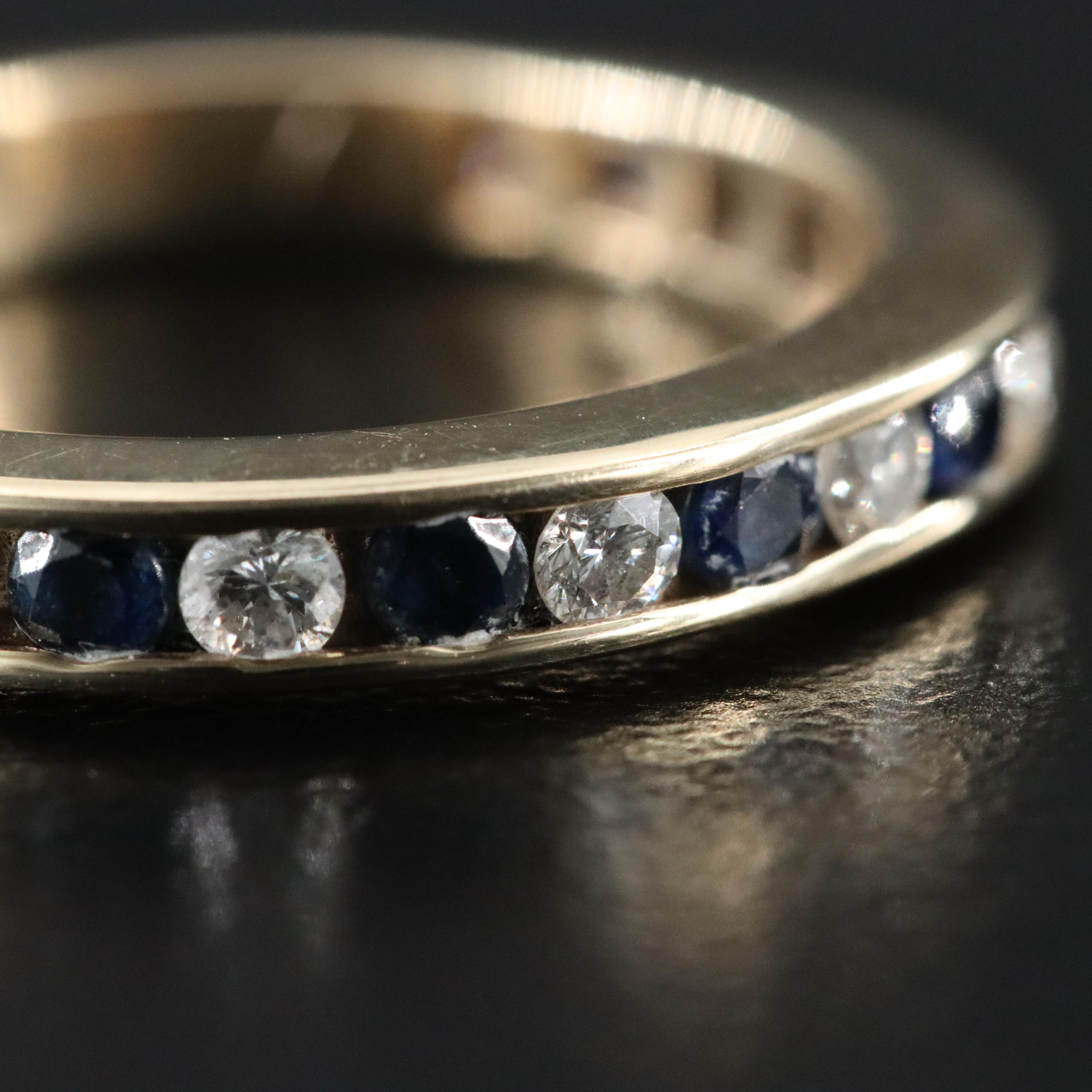 14K Diamond and Sapphire Ring
