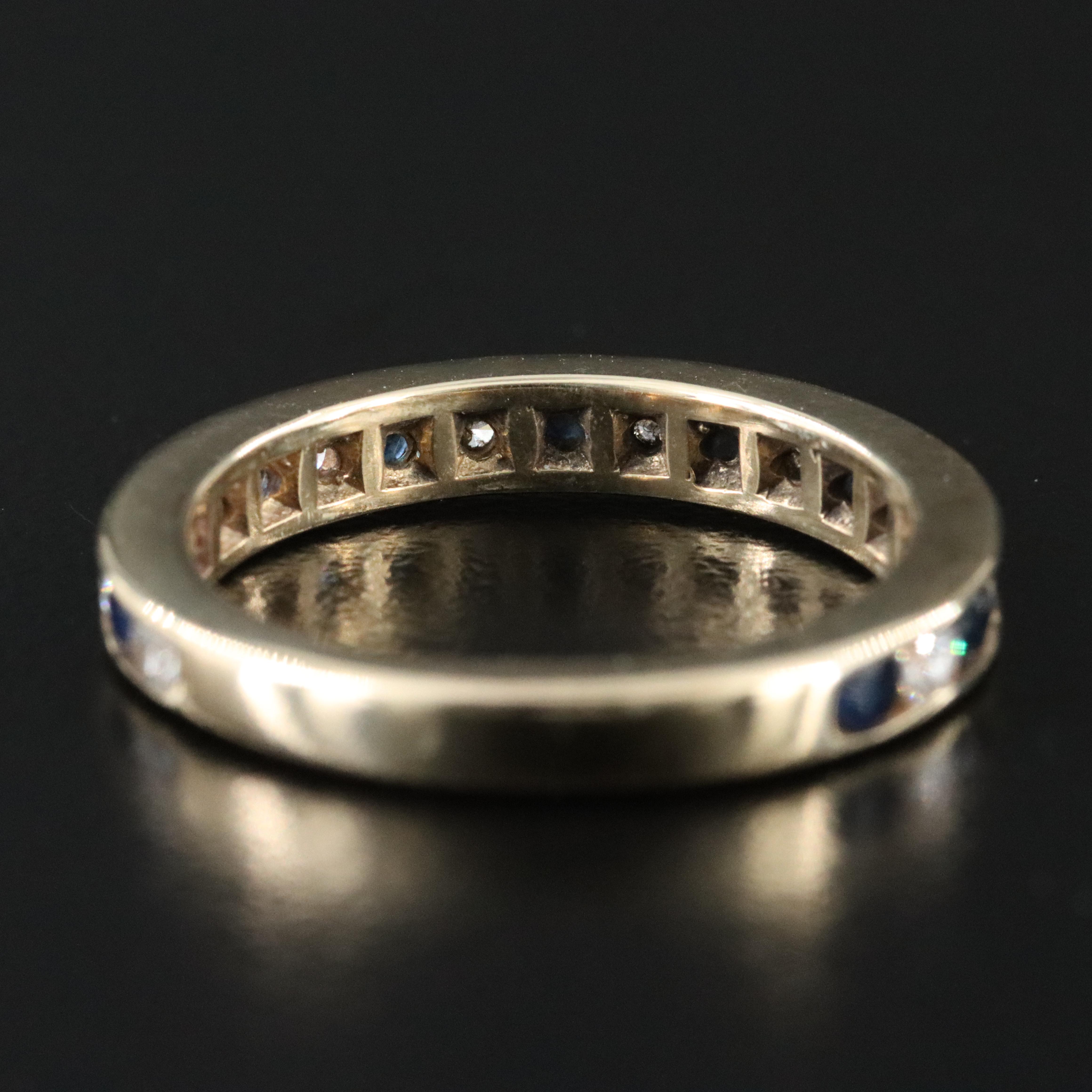 14K Diamond and Sapphire Ring