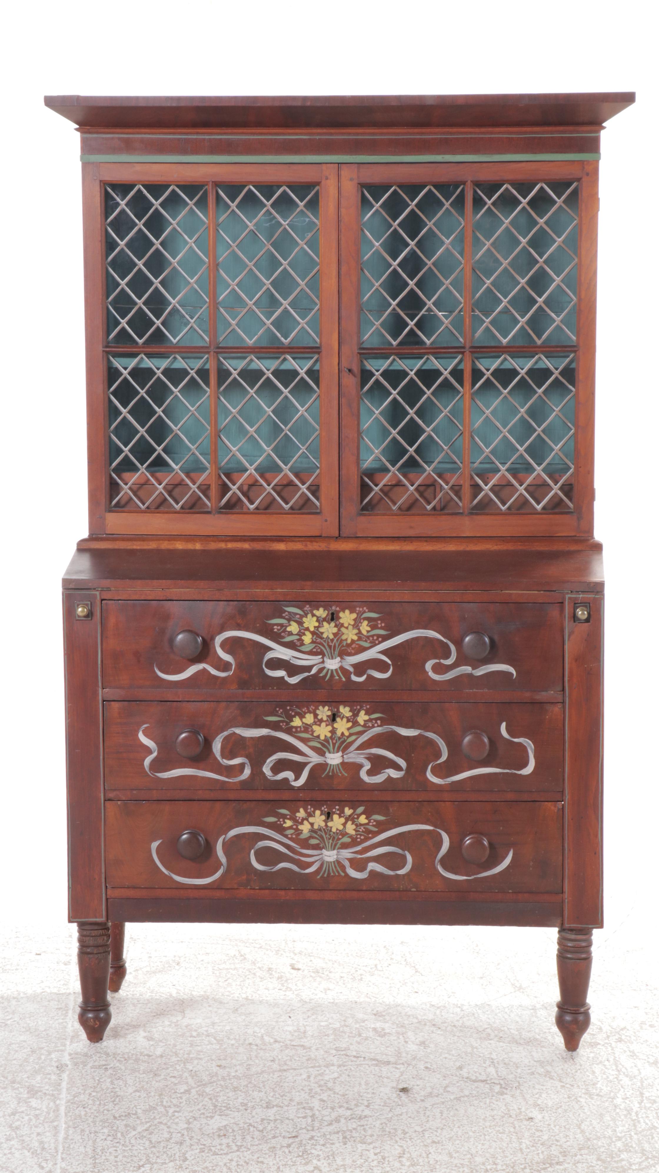 Southern Federal Style Mahogany Clerks or Butlers Secretary Desk