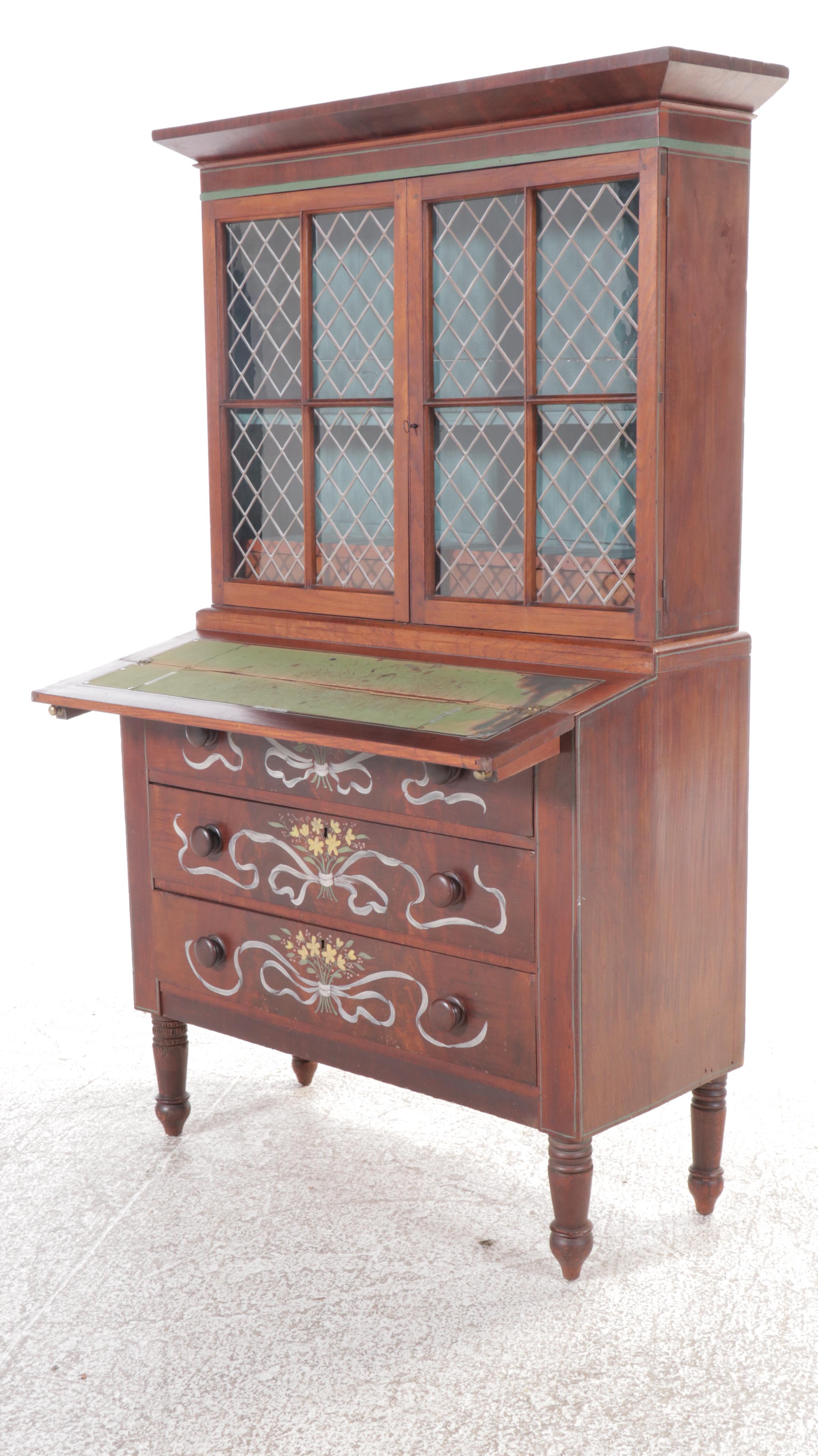 Southern Federal Style Mahogany Clerks or Butlers Secretary Desk
