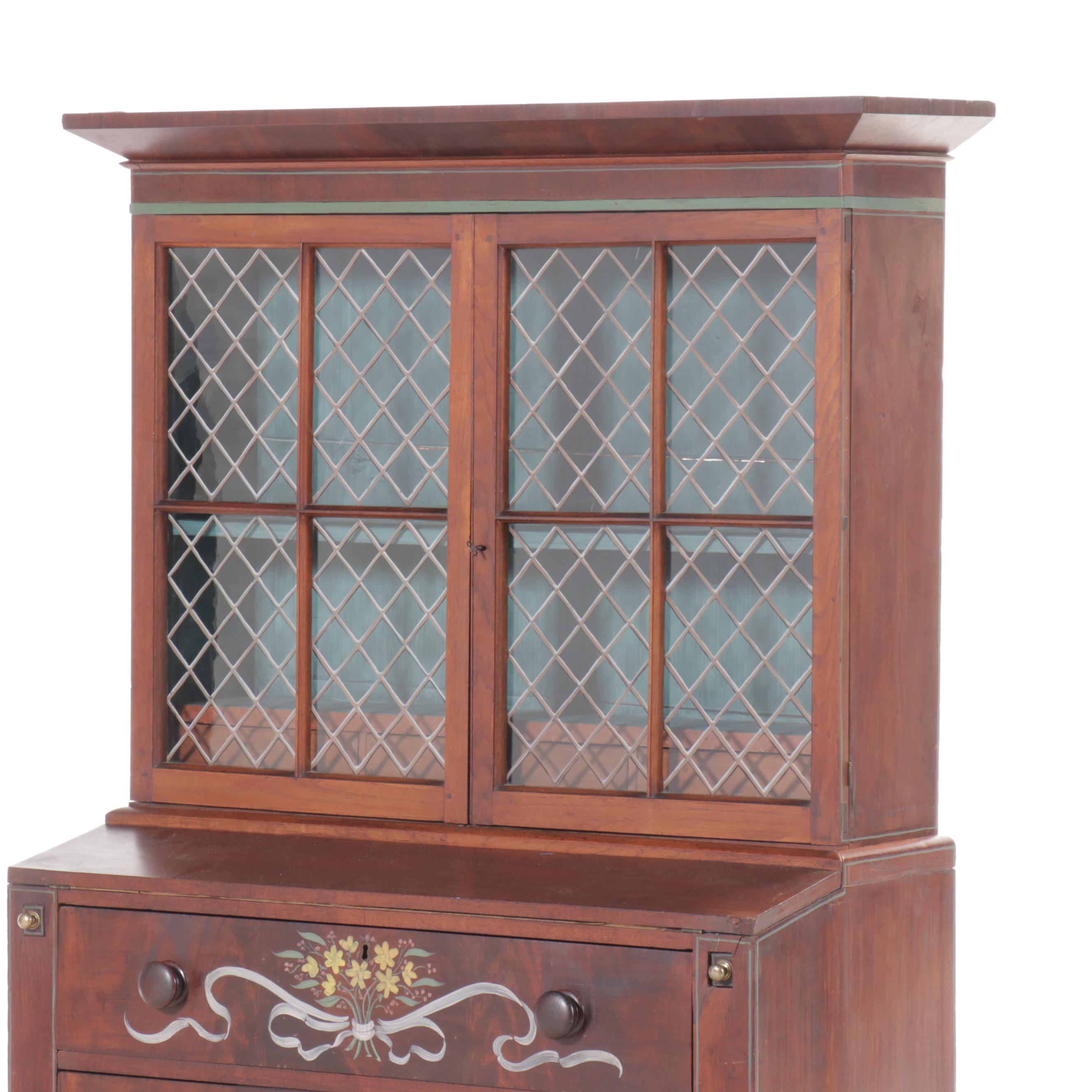 Southern Federal Style Mahogany Clerks or Butlers Secretary Desk