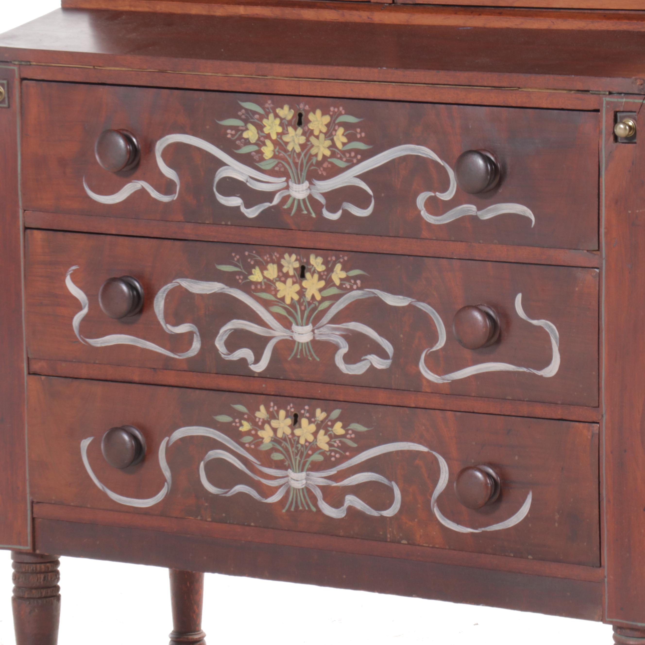 Southern Federal Style Mahogany Clerks or Butlers Secretary Desk