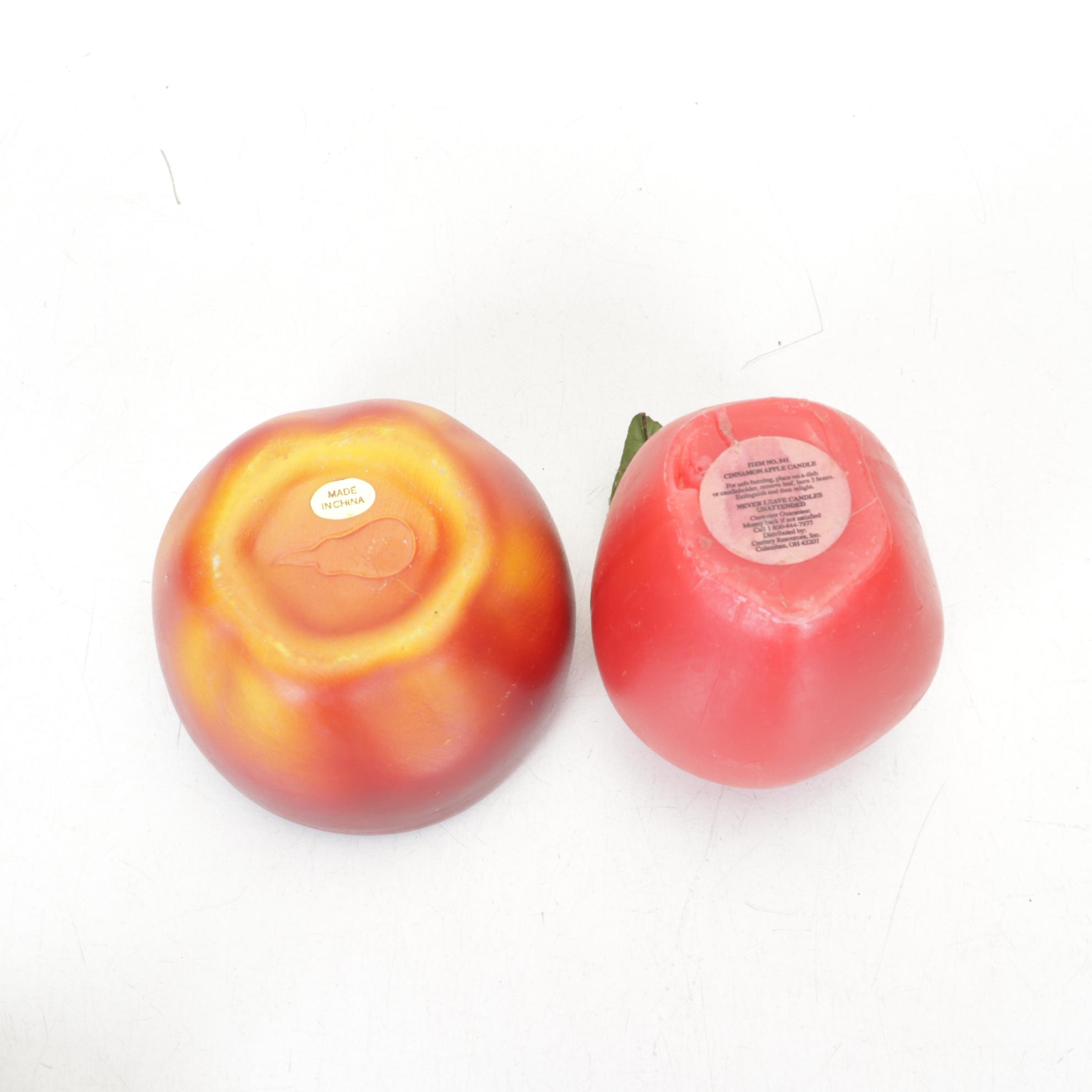 Red Apple Decorative Bowl, Candle & Figurines