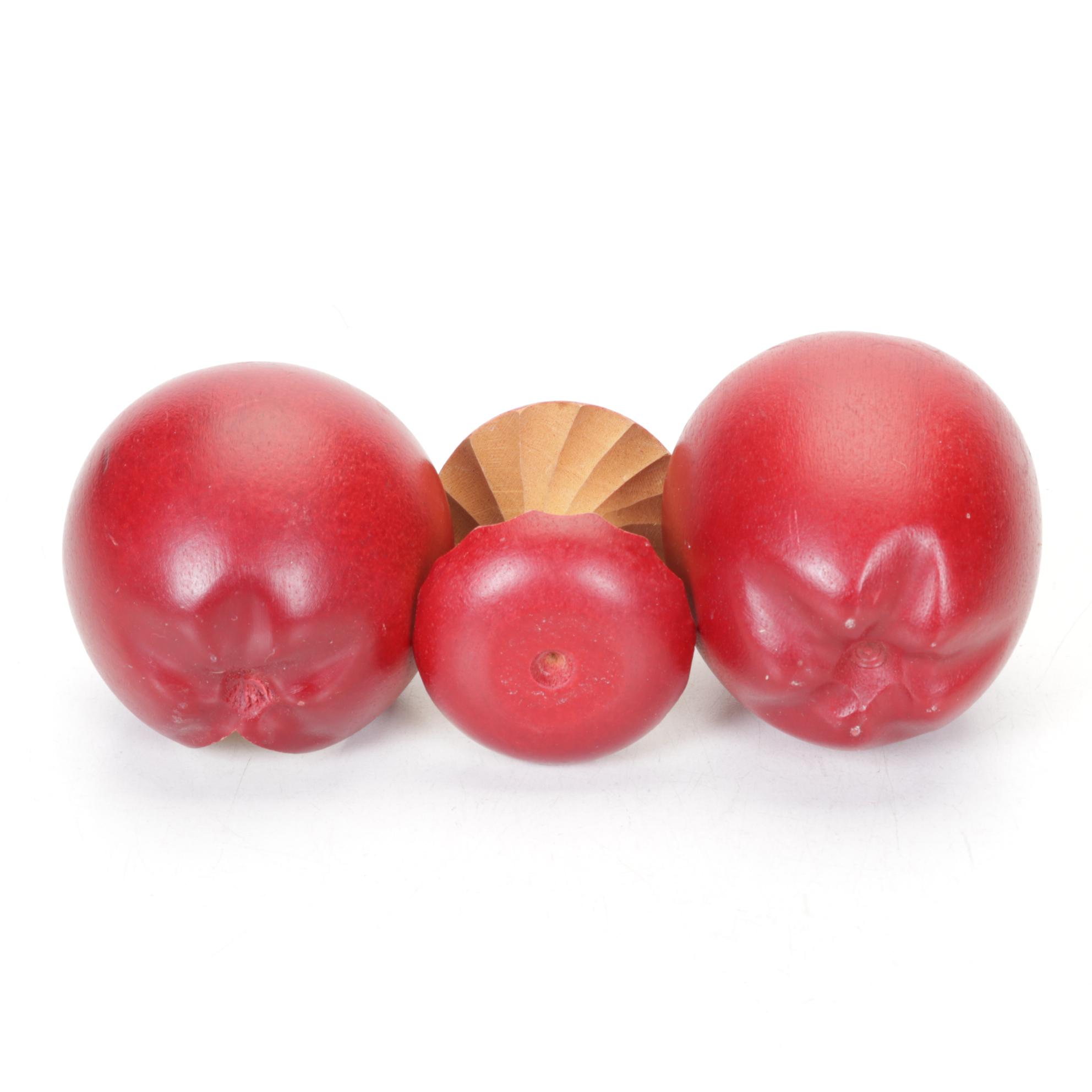 Red Apple Decorative Bowl, Candle & Figurines