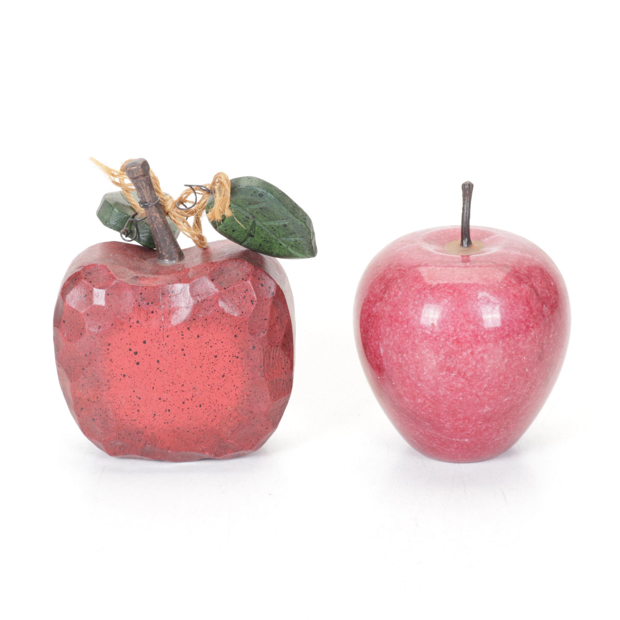 Red Apple Decorative Bowl, Candle & Figurines