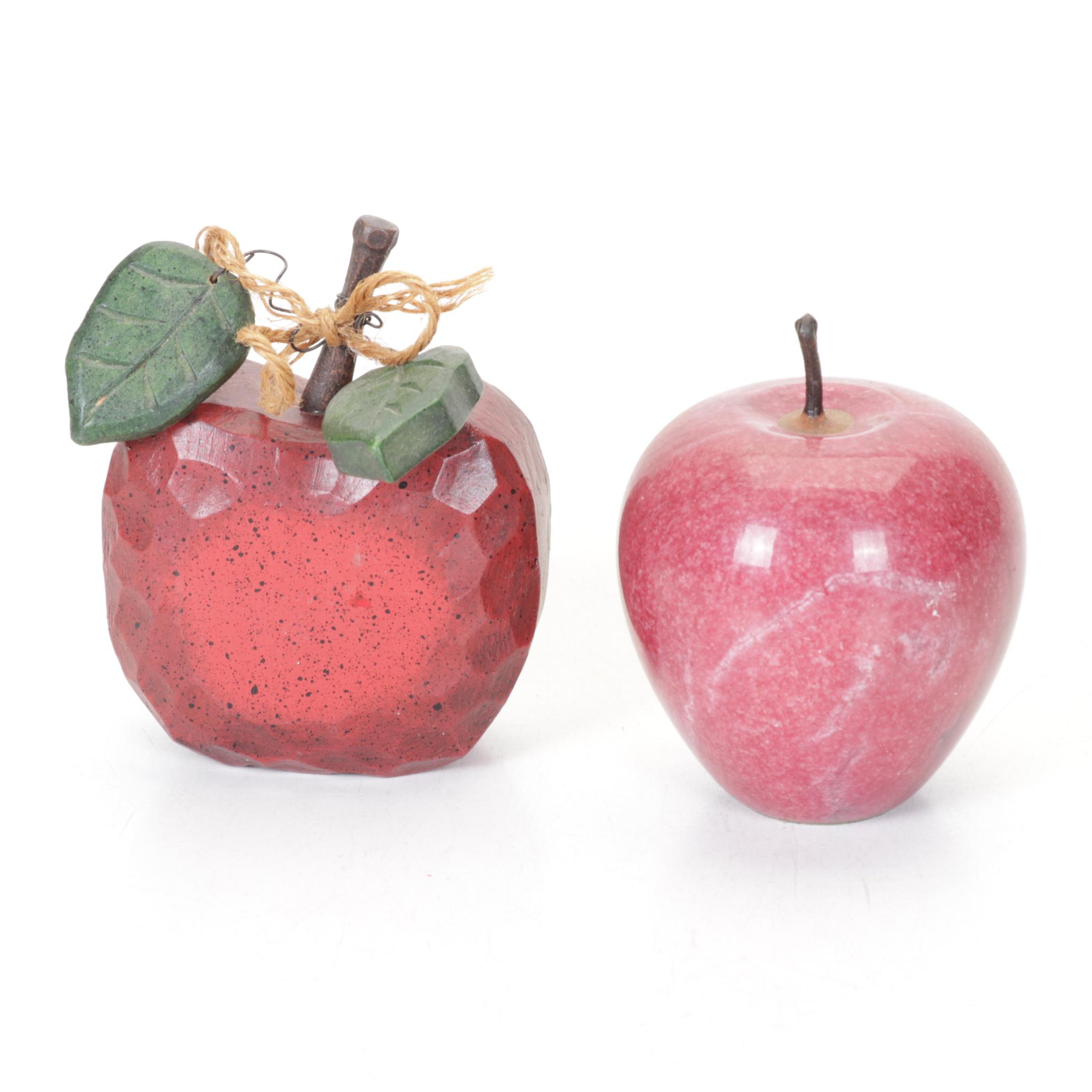 Red Apple Decorative Bowl, Candle & Figurines