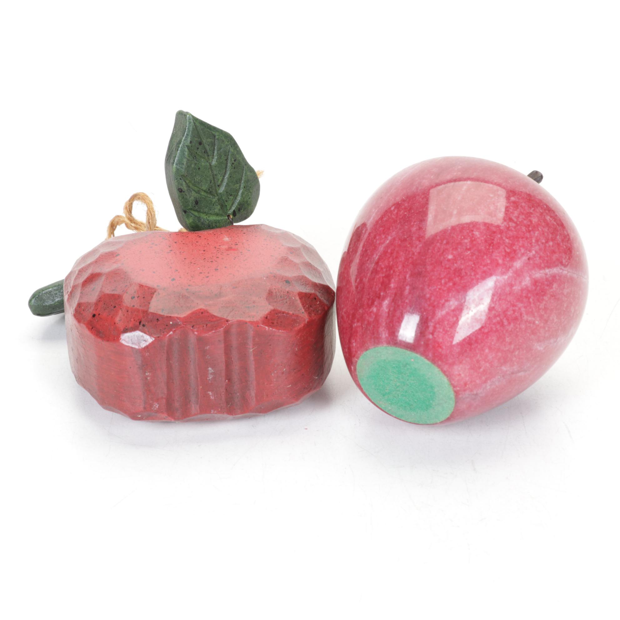 Red Apple Decorative Bowl, Candle & Figurines