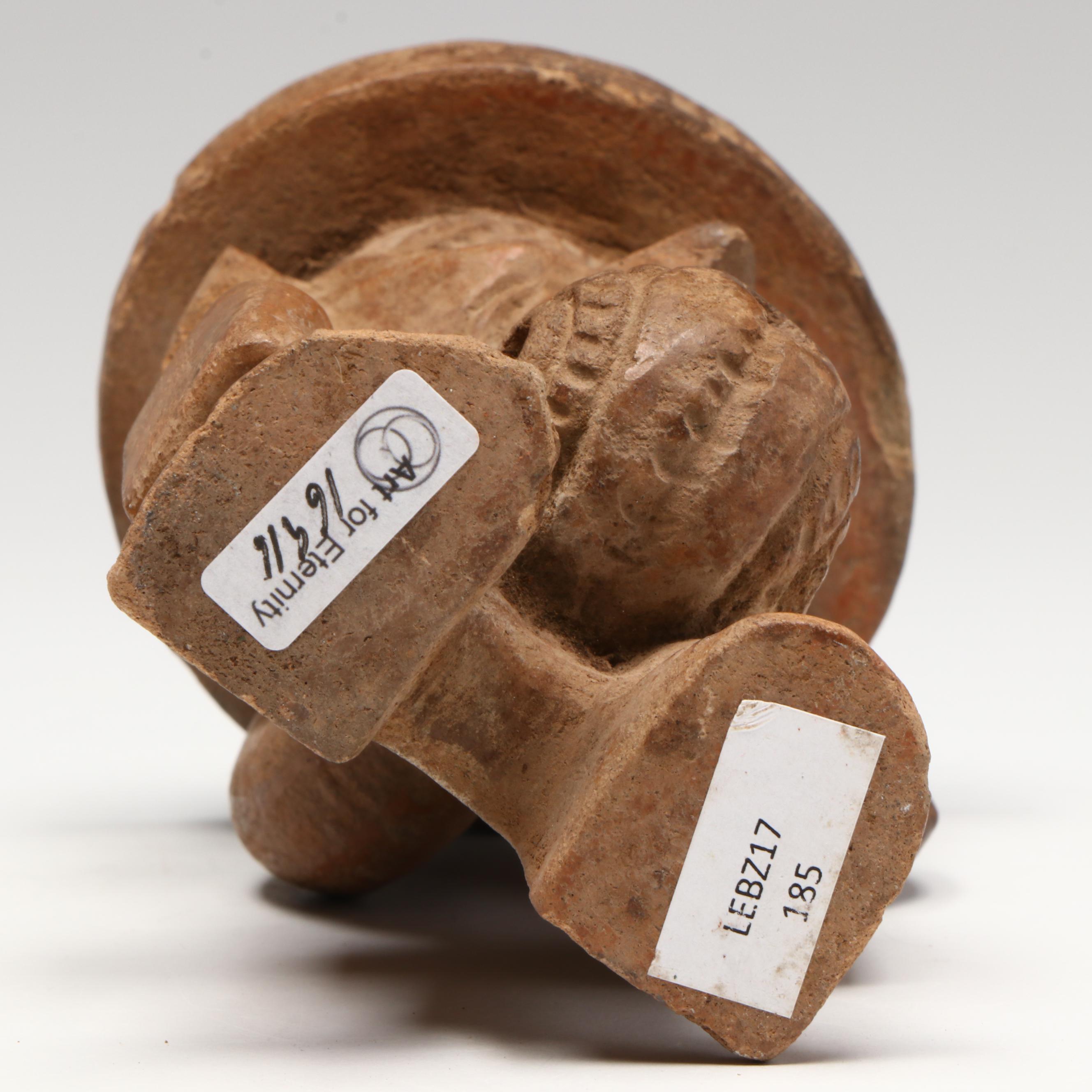 Pre-Columbian Aztec Ceramic Quetzalcoatl Deity Urn, Circa 1100–1450 CE